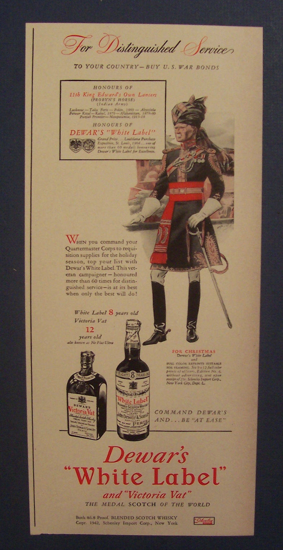 1942  Dewar's  White  Label  Scotch  Whiskey