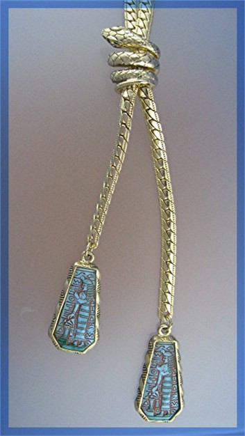 WHITING and DAVIS Goldtone Snake Necklace Earrings