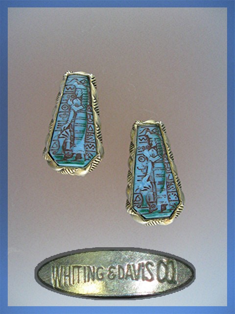 WHITING and DAVIS Goldtone Snake Necklace Earrings