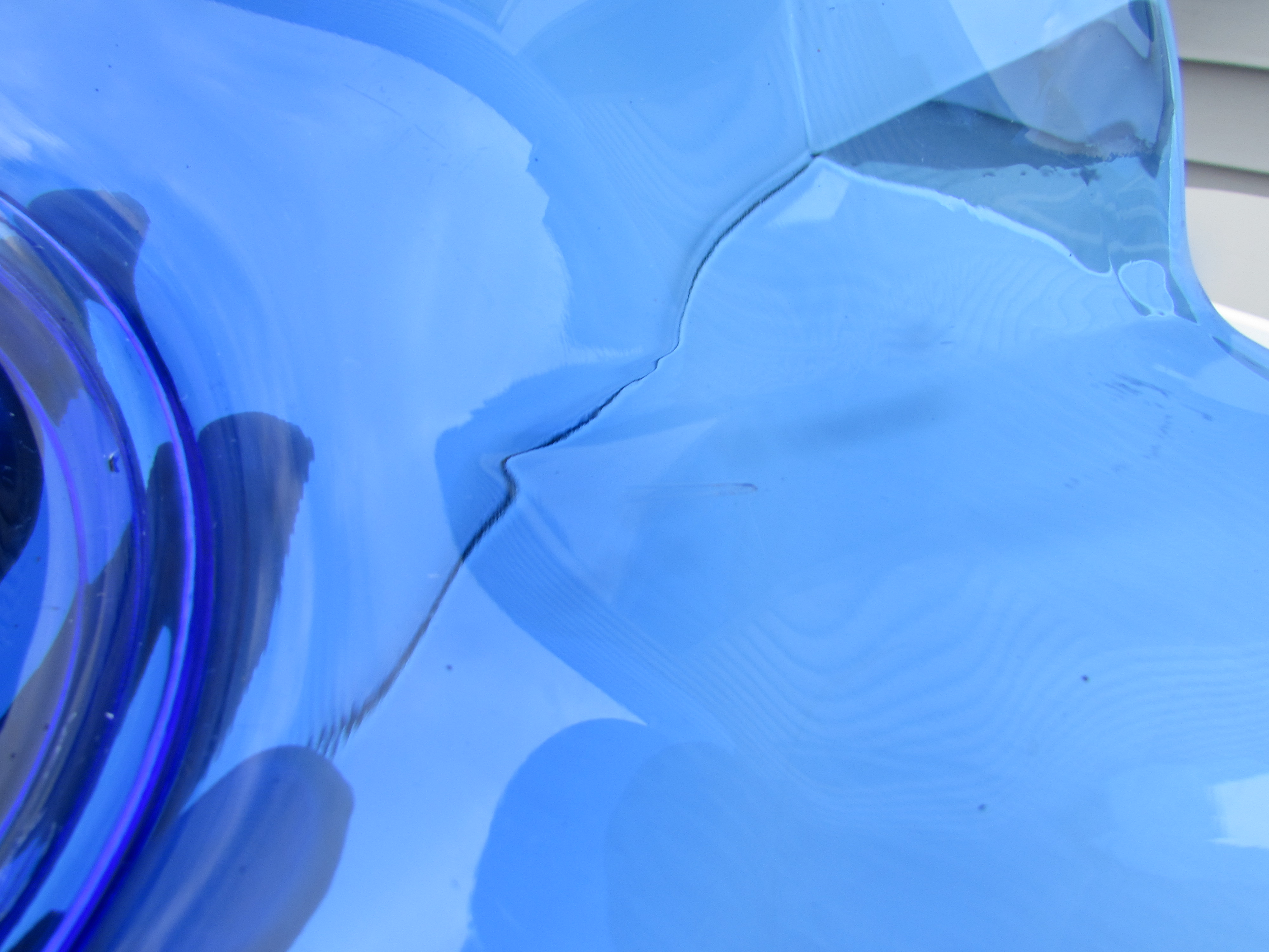 Cobalt Blue Bowl Blown Glass Flared Rim