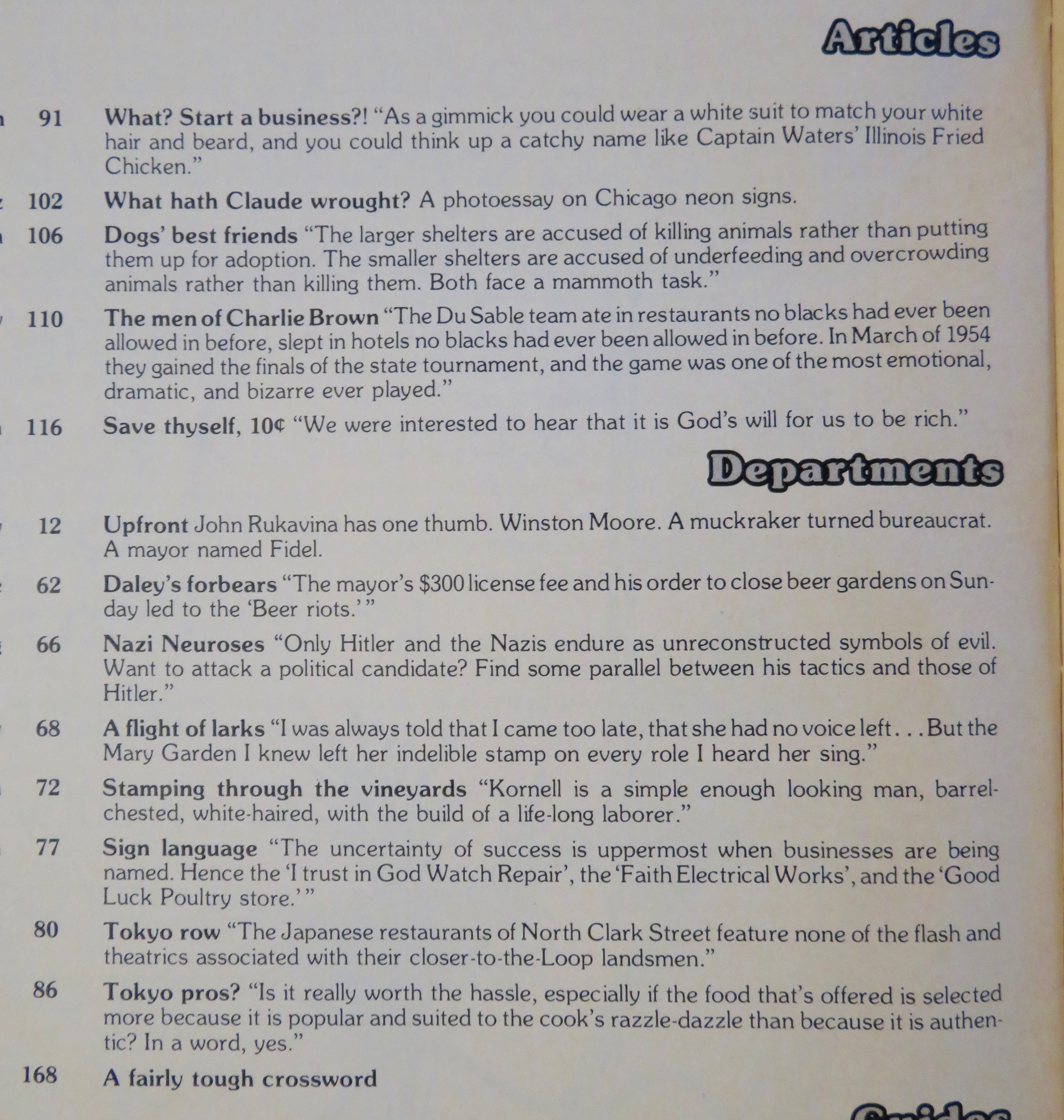Chicago Magazine February 1975 What? Start A Business