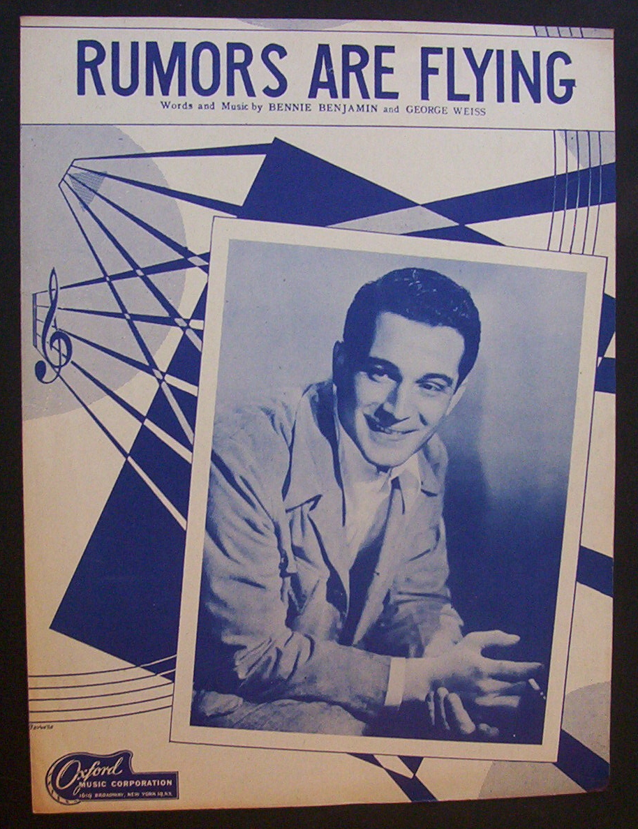 Sheet Music Of 1946 Rumors Are Flying / Bennie Benjamin