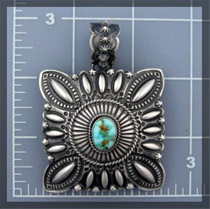 Darryl Becenti RIP Sterling Silver Turquoise Pendant
