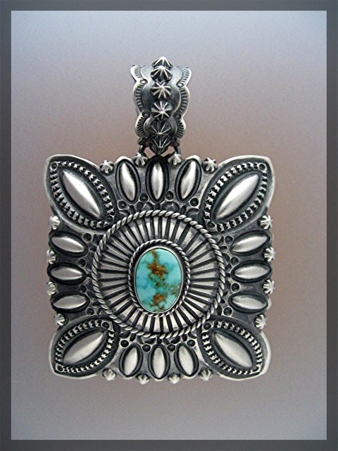 Darryl Becenti RIP Sterling Silver Turquoise Pendant