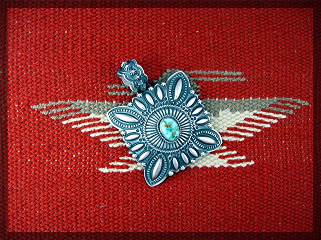 Darryl Becenti RIP Sterling Silver Turquoise Pendant
