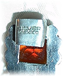 Vintage Silver Amber Glass Bracelet.