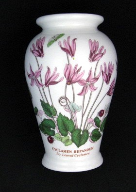 Portmeirion Botanic Garden Vase.  Ivy leaved cyclamen