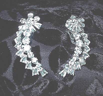 Rhinestone Clip Earrings