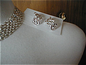 Avon Silver Chain Choker and Earrings