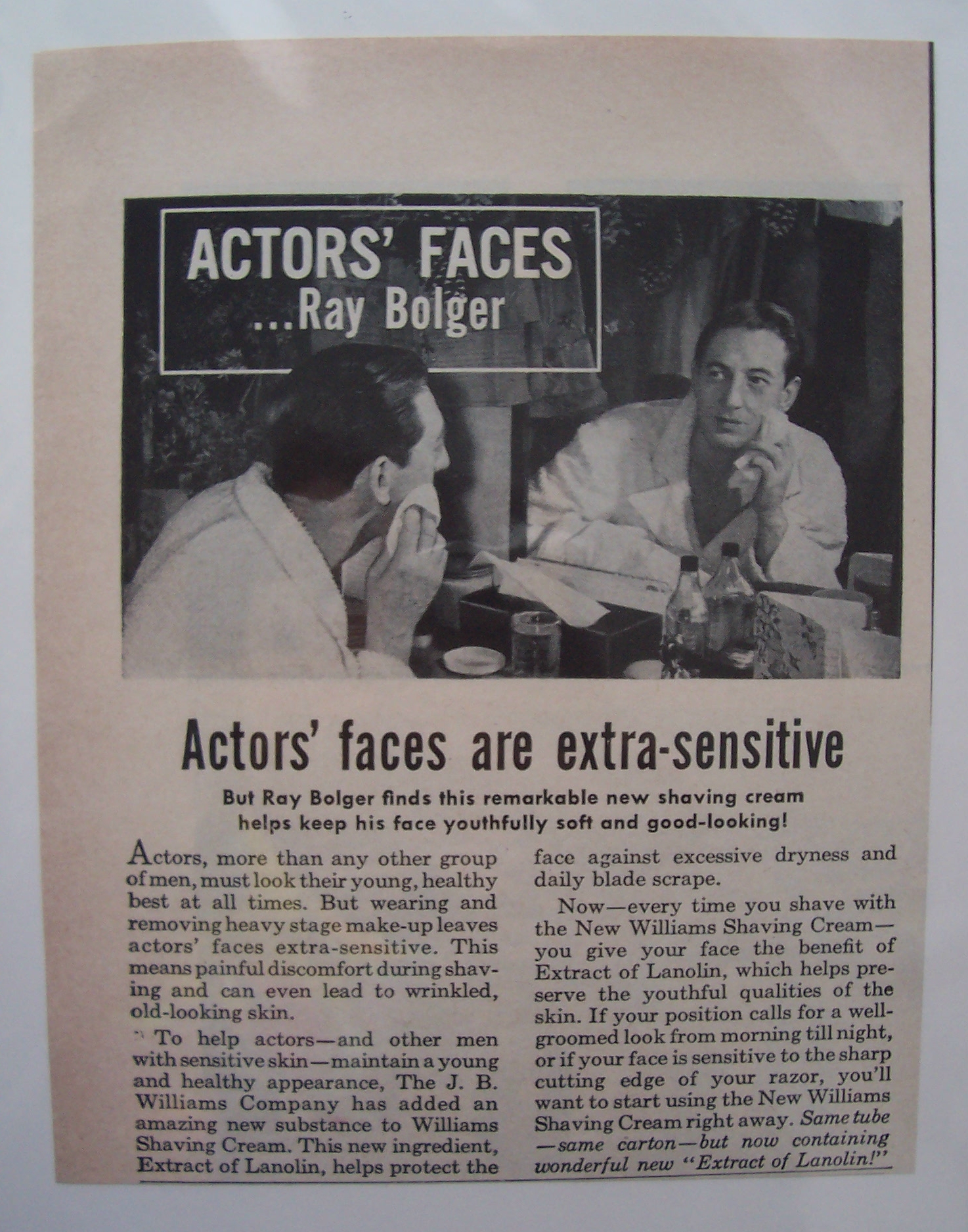 1951 Williams Shaving Cream w/ Ray Bolger