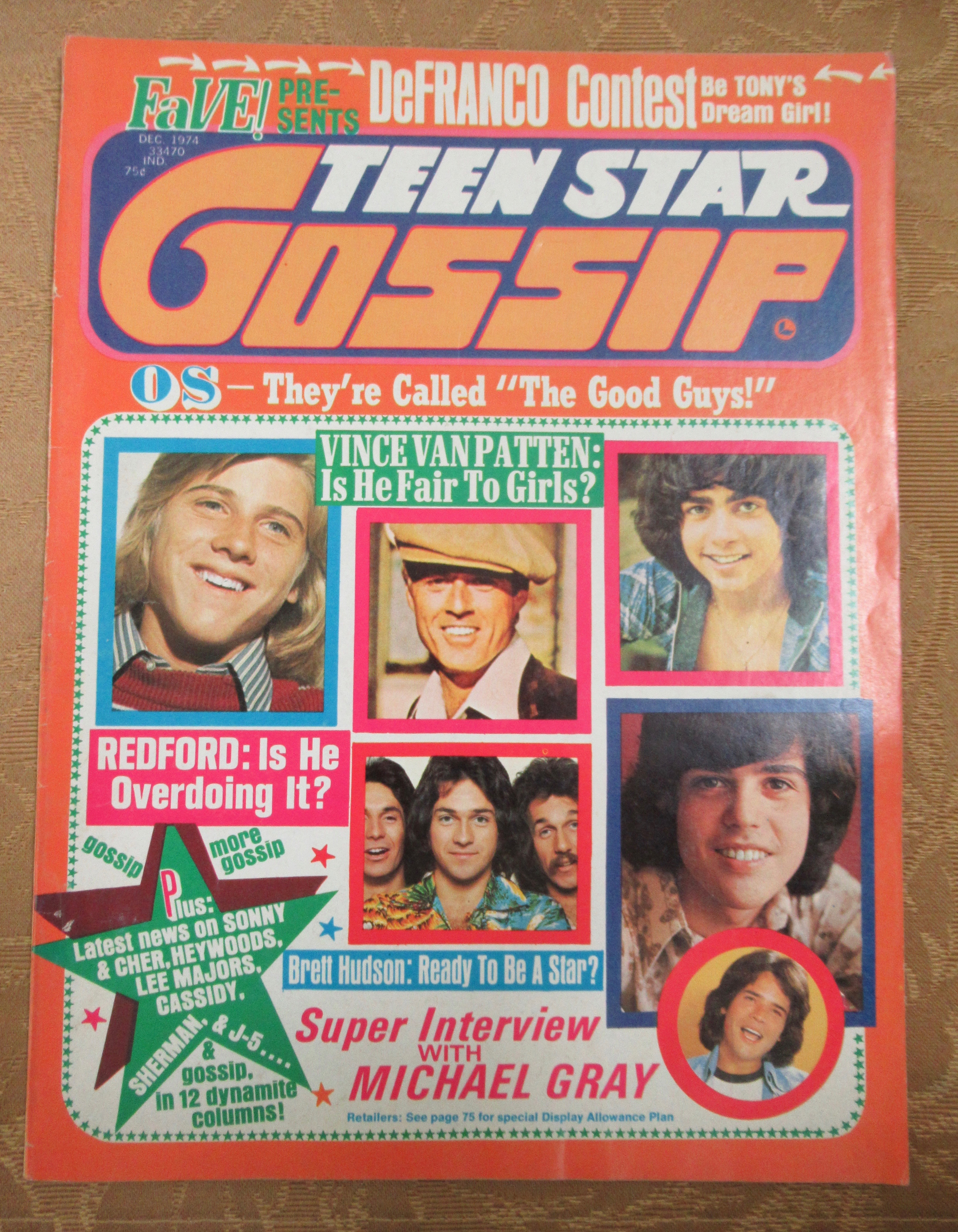 Teen Star Gossip Magazine December 1974 Patten & Osmond