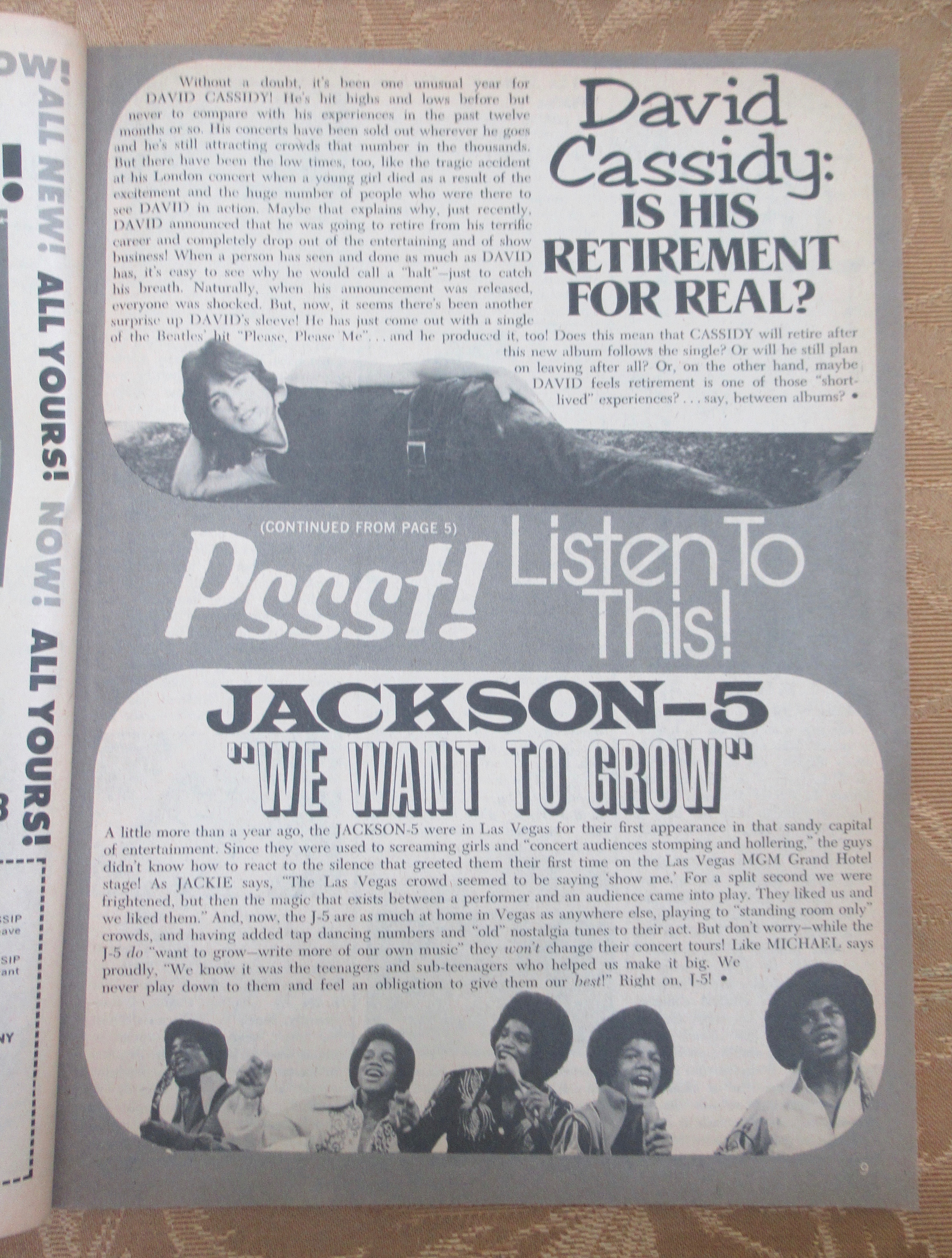 Teen Star Gossip Magazine December 1974 Patten & Osmond