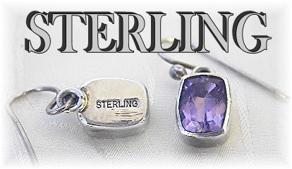 Sterling Silver  Deep Purple Amethyst Earring
