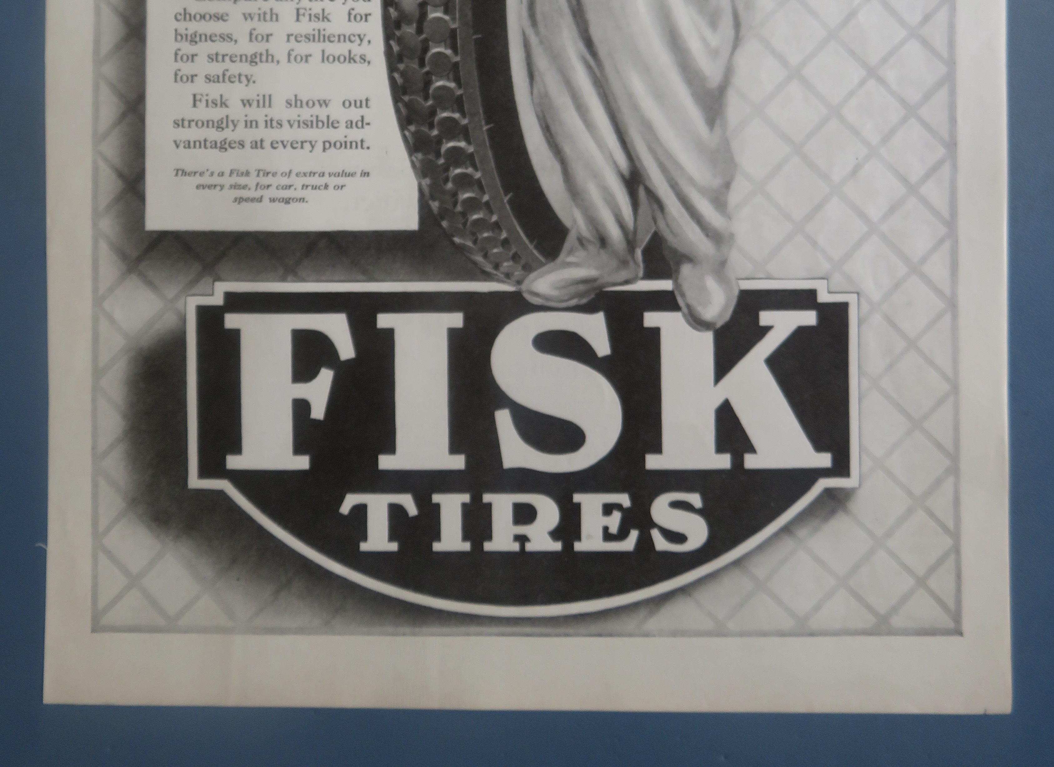 1922 Fisk Tires with Baby Holding Tire w/Candle Yawning
