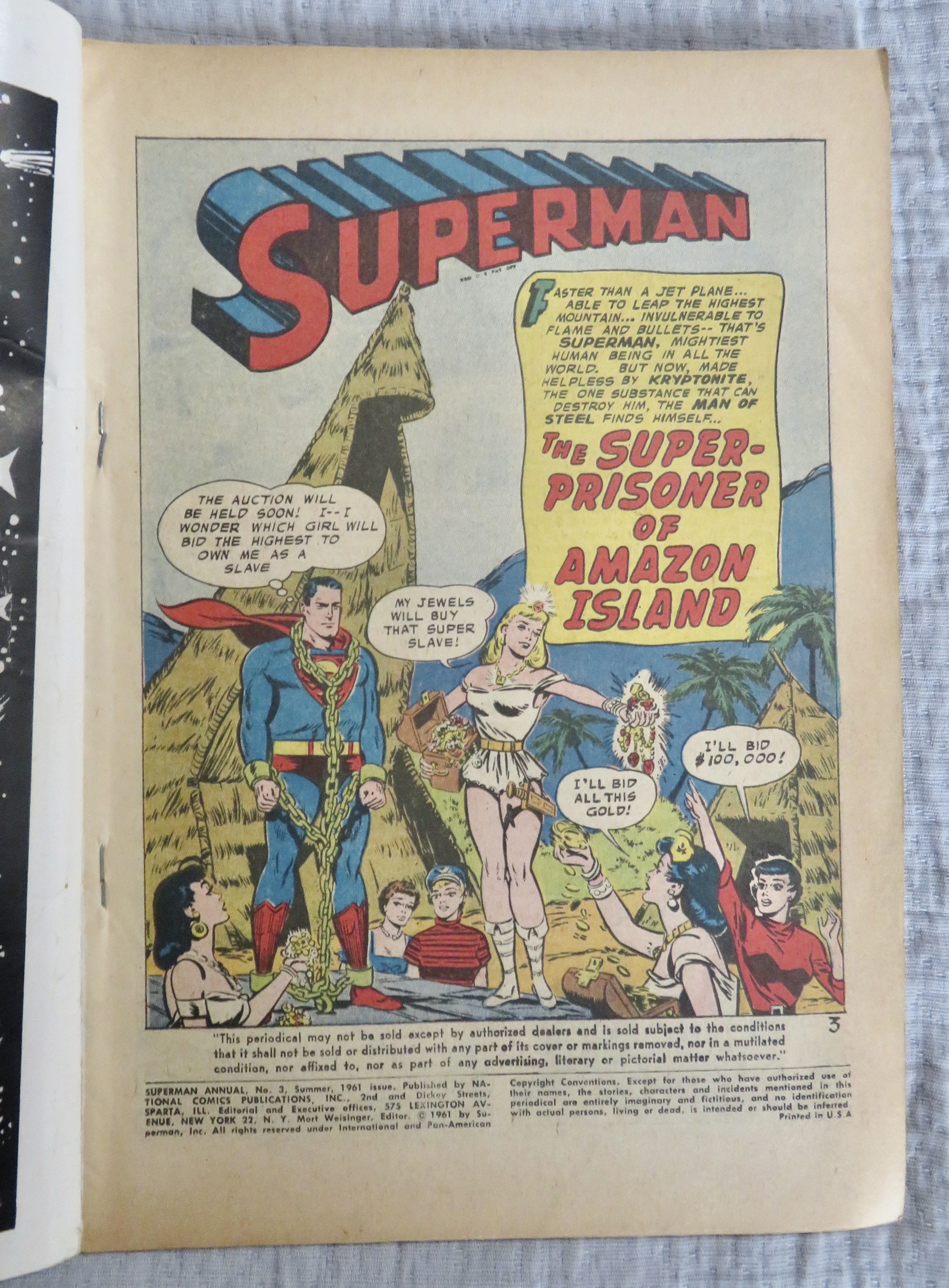 Giant Superman Annual Comic 1961 Strange Lives Superman