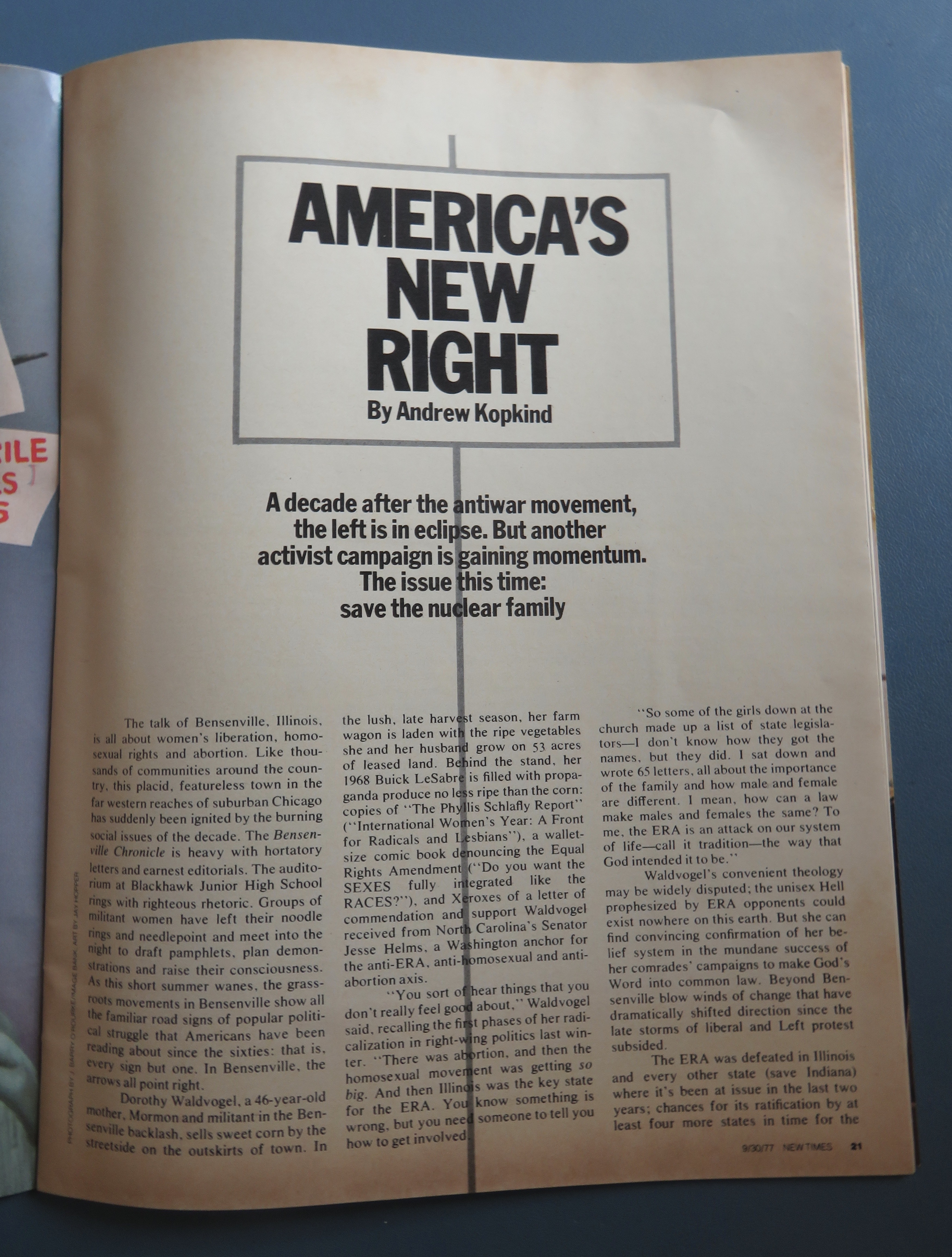 New Times Magazine September 30, 1977 America Turns