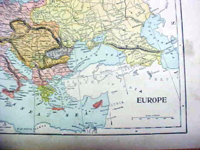 Antique Map West Indies/Cuba/Europe 1902 Crowell