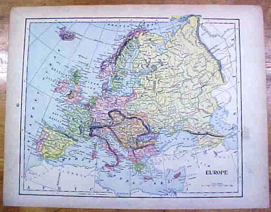 Antique Map West Indies/Cuba/Europe 1902 Crowell
