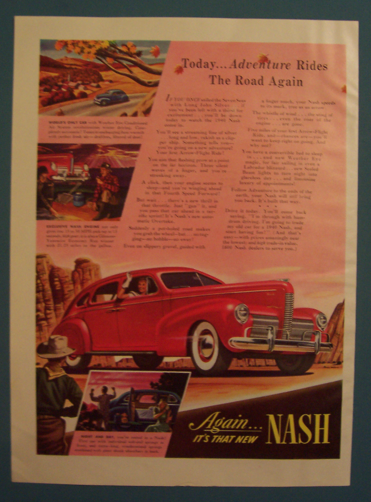 1939 Nash Automobile with a Lovely Red Nash