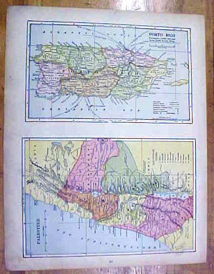 Antique Map Manitoba/British Columbia/Porto Rico 1902