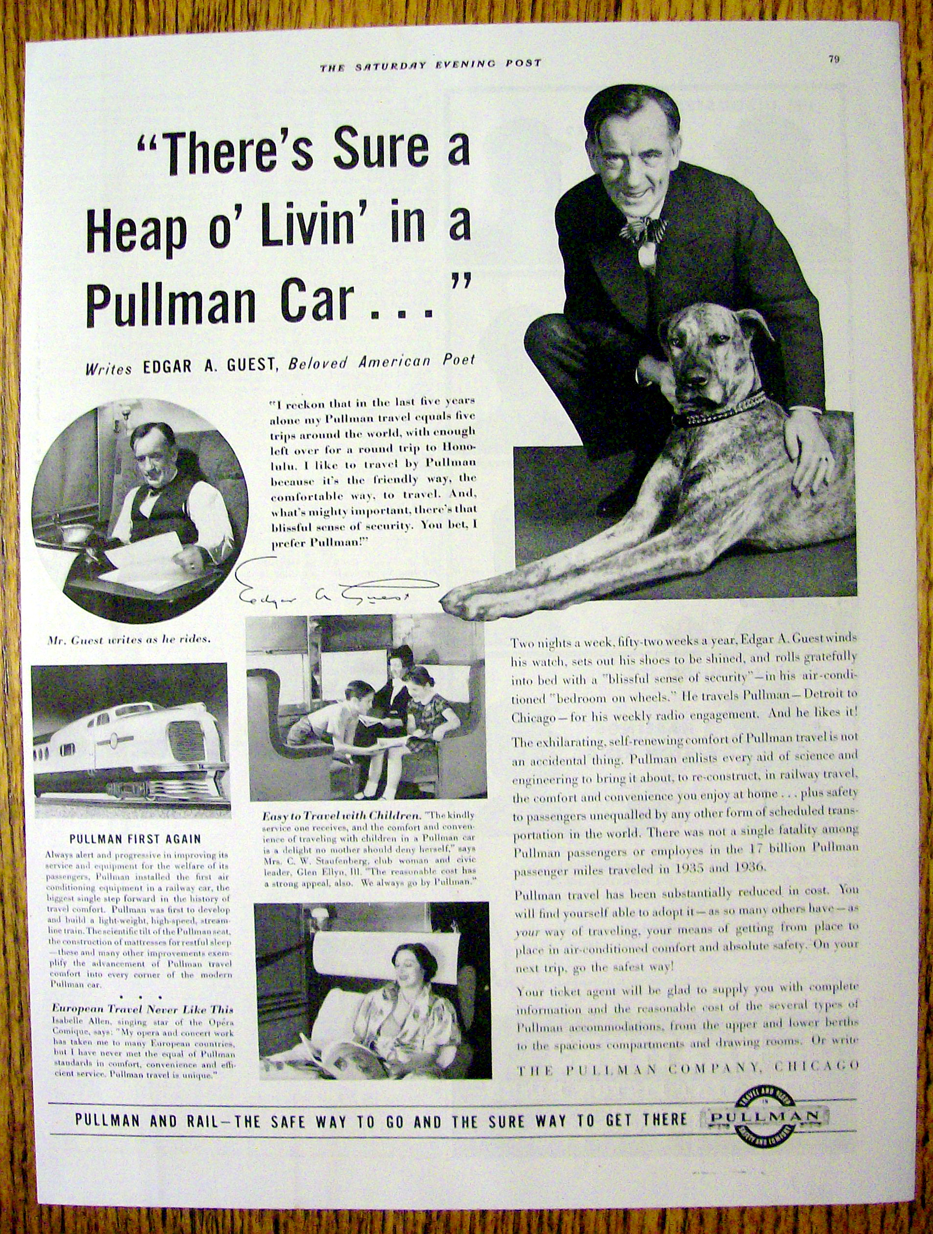 1937 Pullman with Edgar A. Guest (Poet)