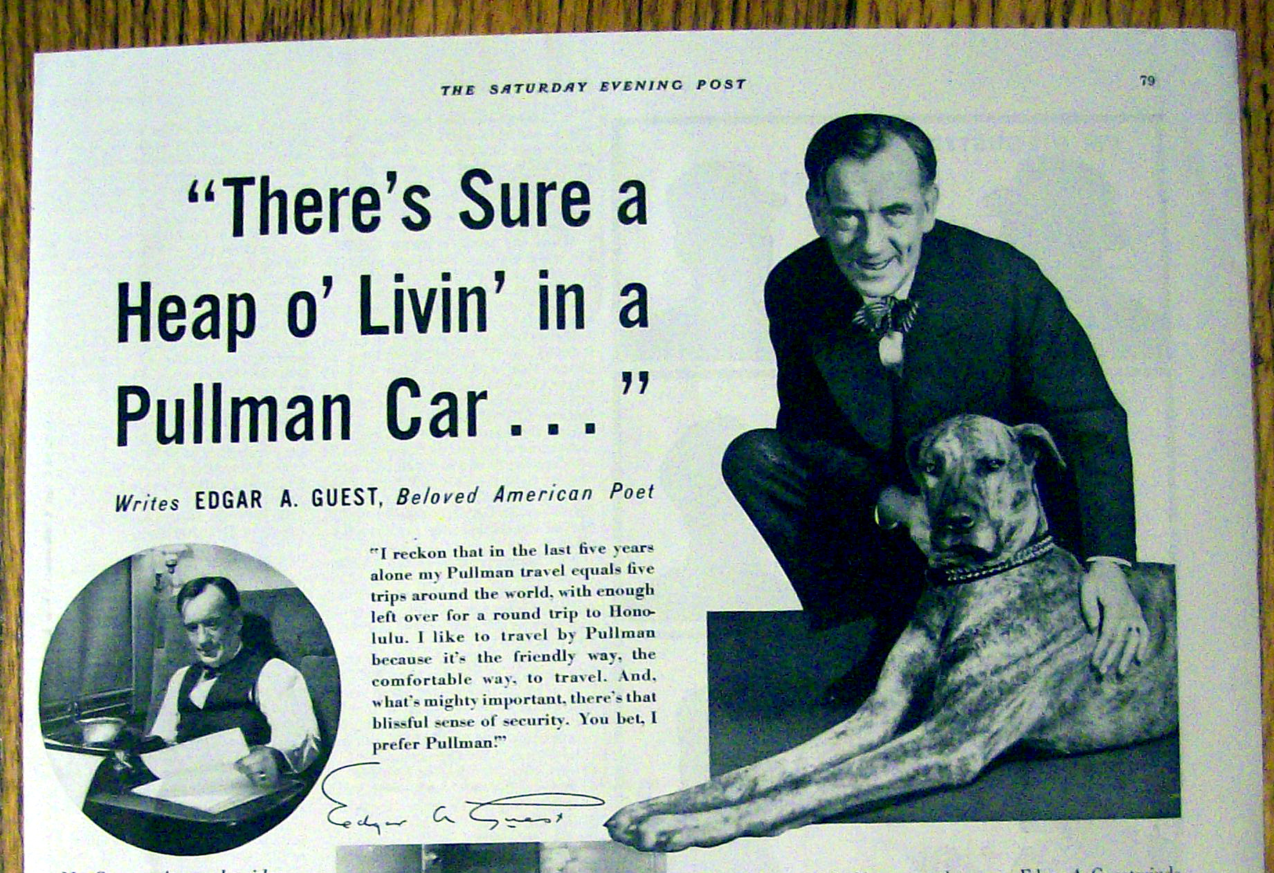 1937 Pullman with Edgar A. Guest (Poet)
