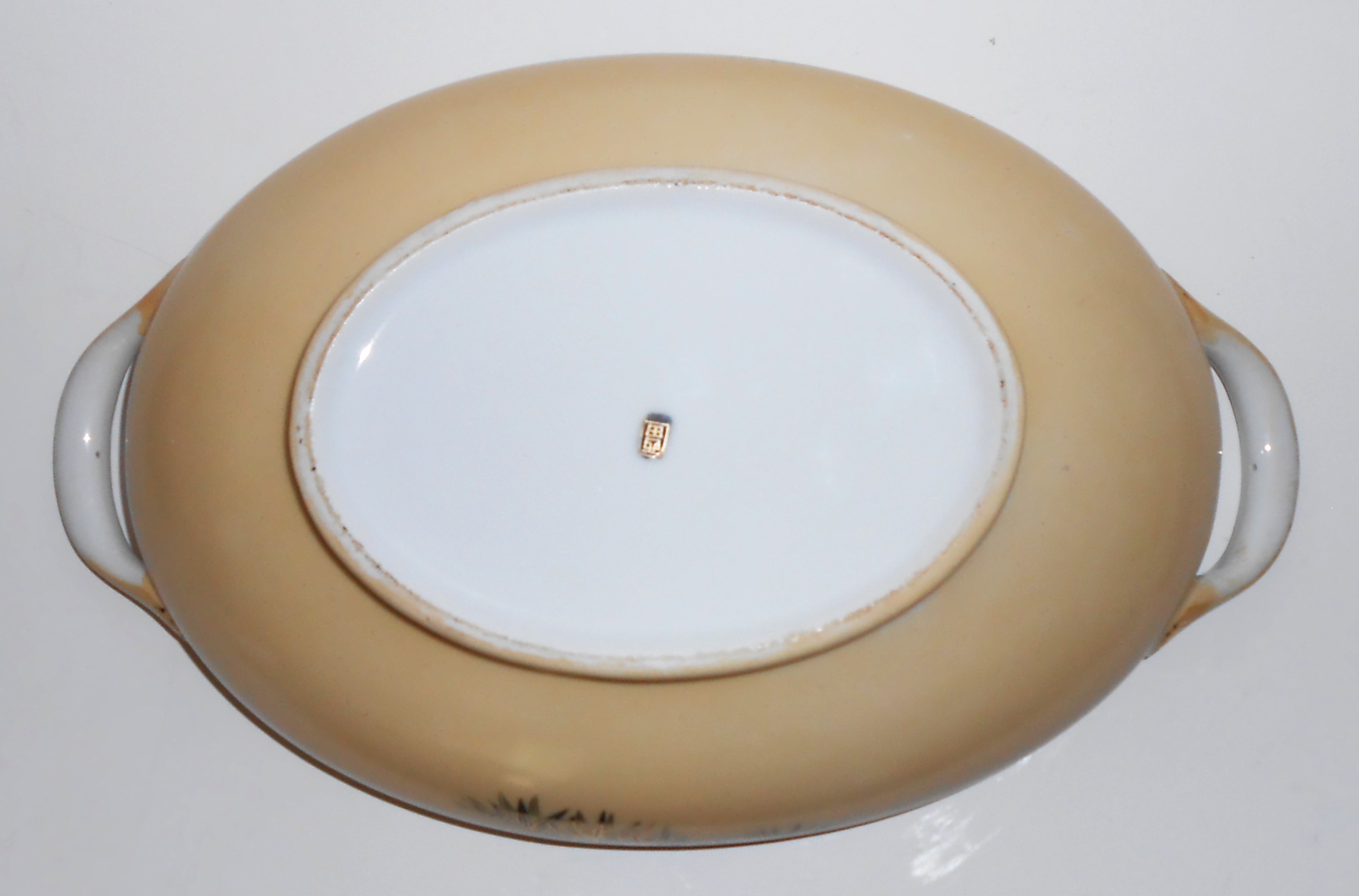 Nishida Japan Porcelain China 22k Yellow Black Bamboo T