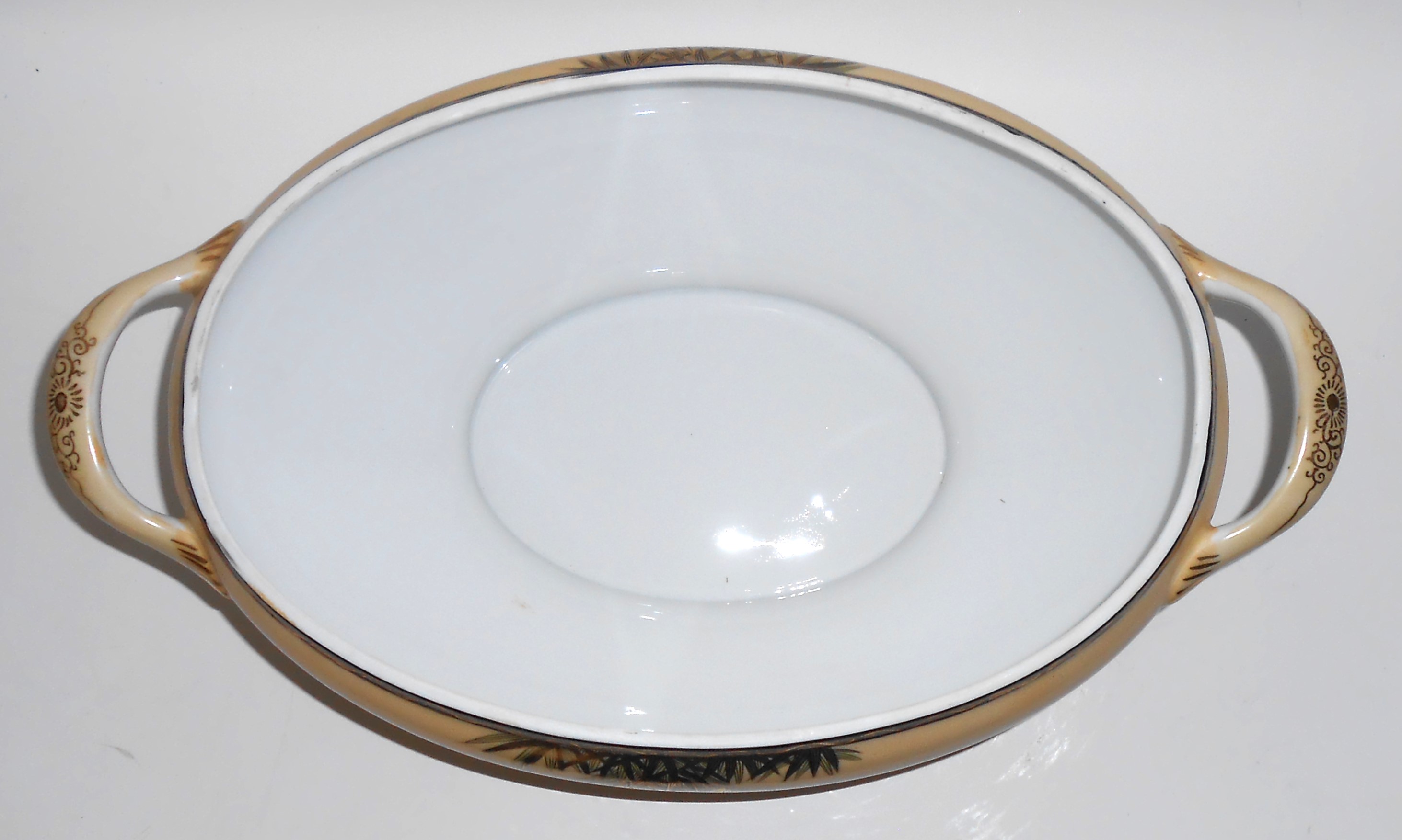Nishida Japan Porcelain China 22k Yellow Black Bamboo T