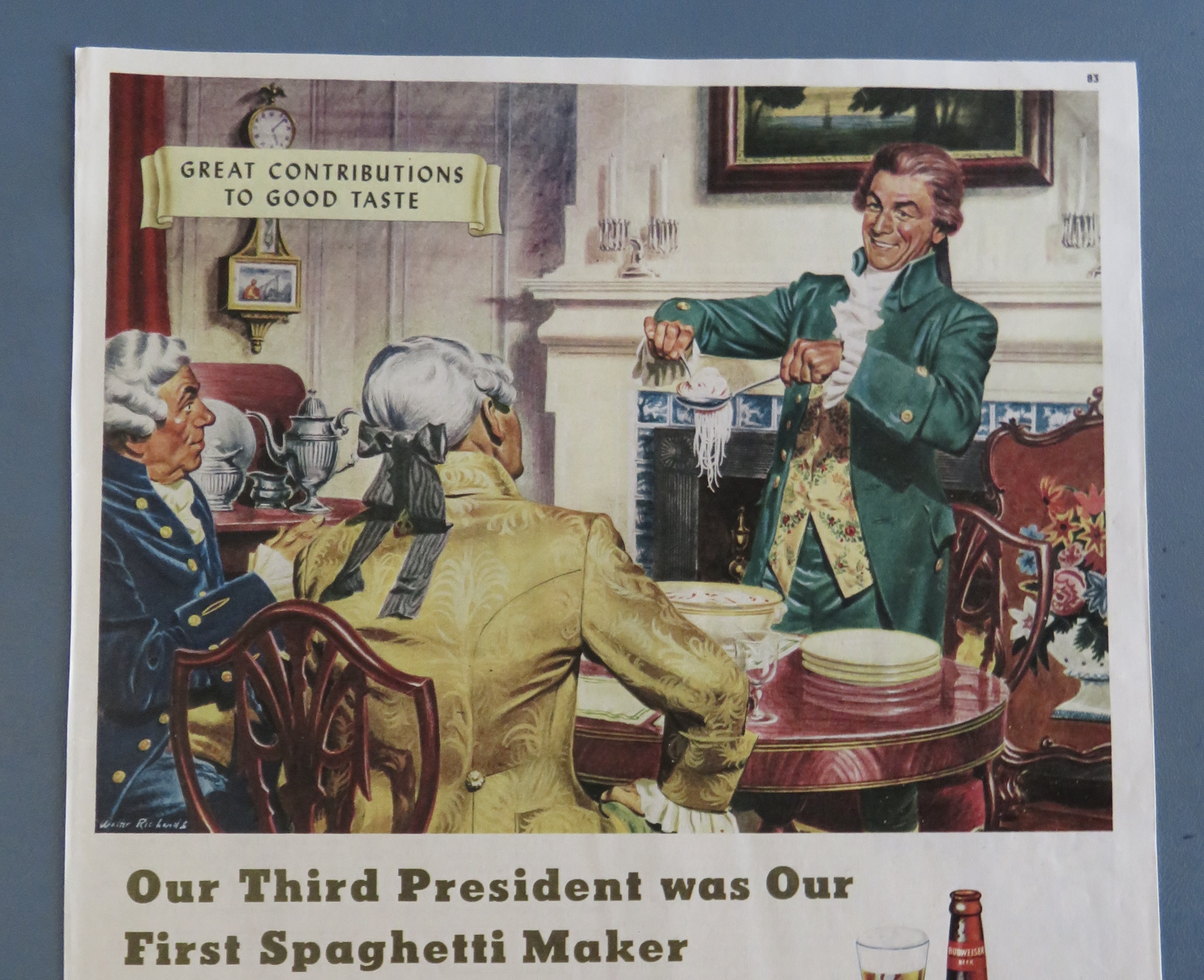 1948 Budweiser Beer with 3rd President Spaghetti Maker