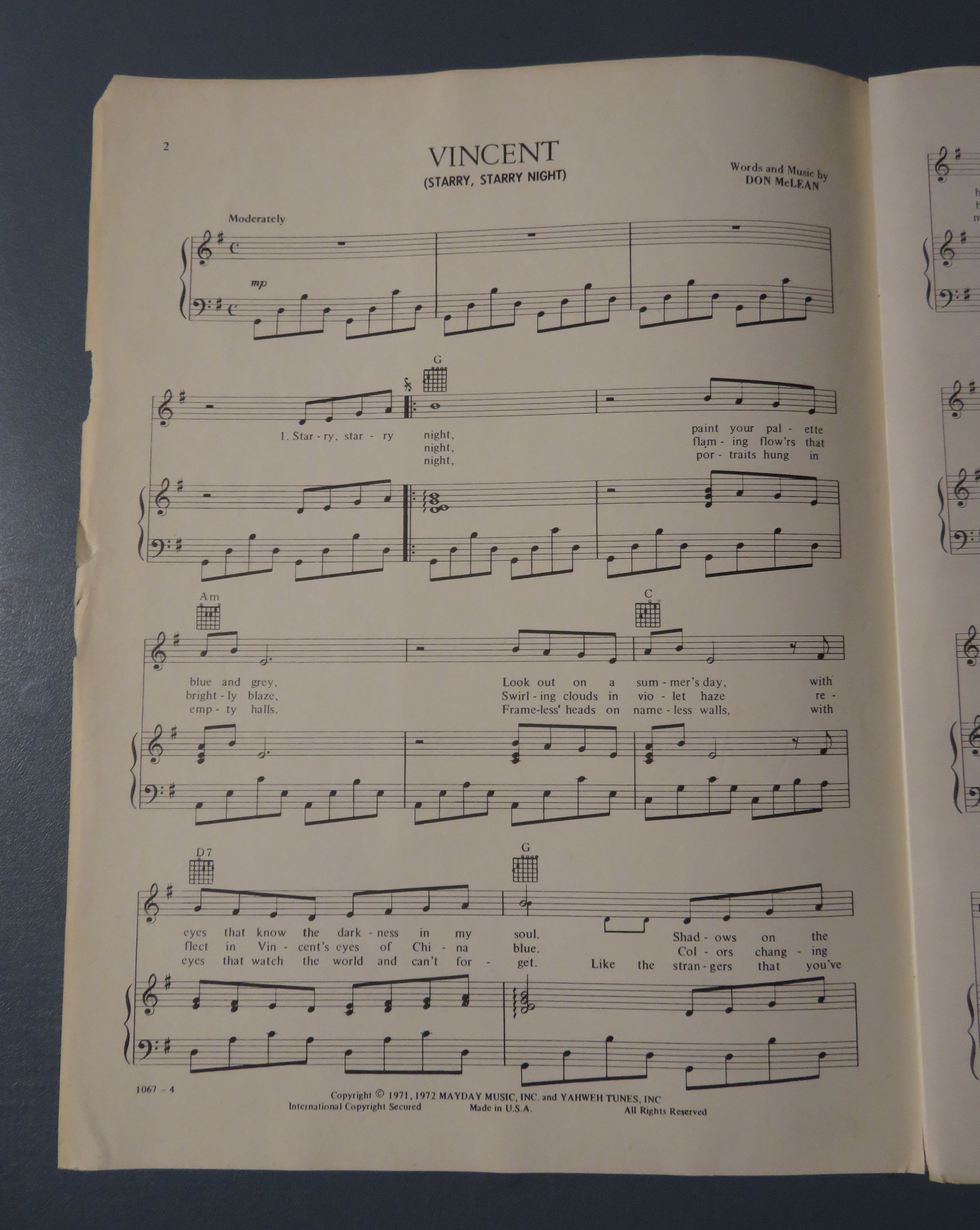 1972 Vincent (Starry, Starry Night) Don McLean