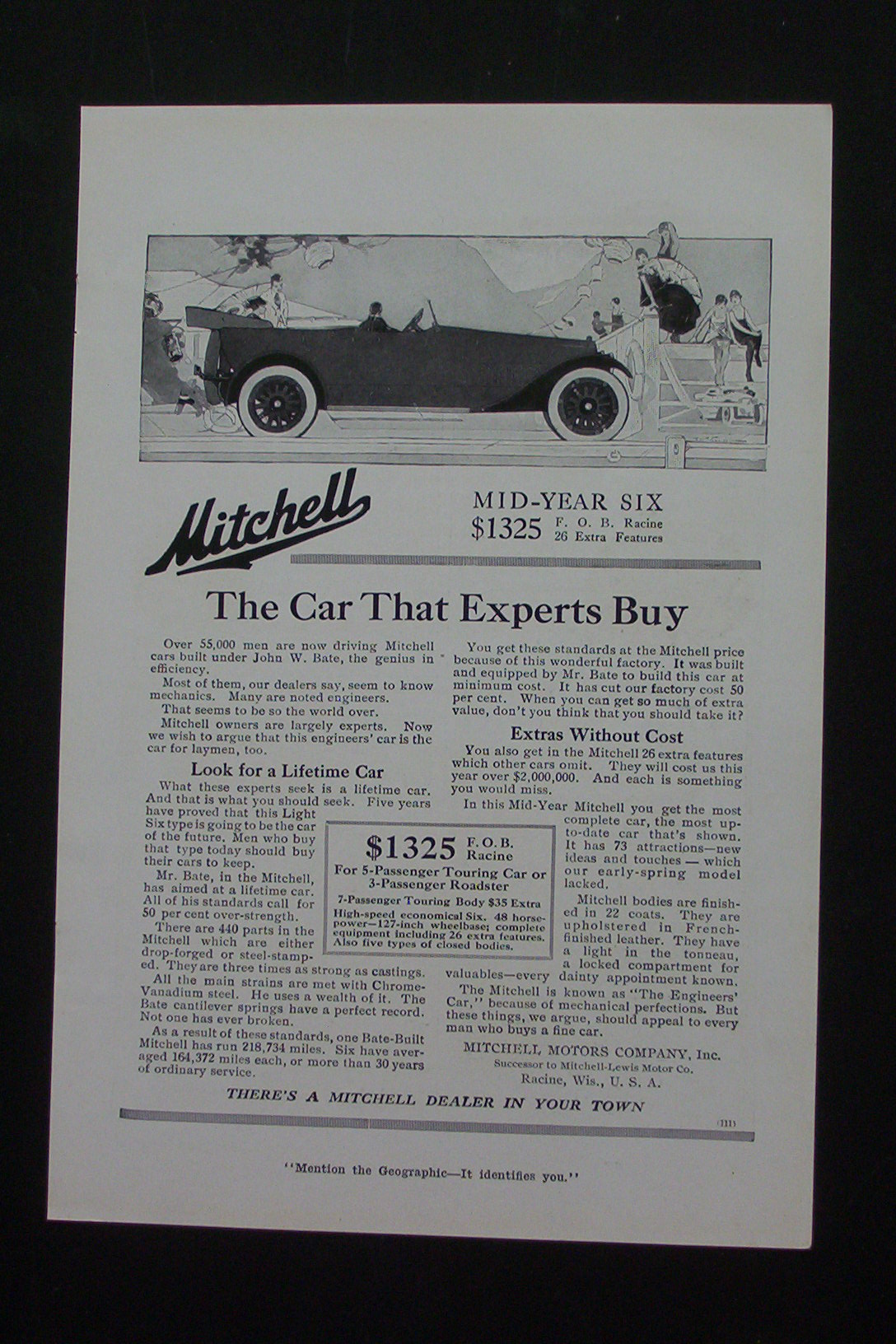 1916 Mitchell Cars with Great Picture of a Car