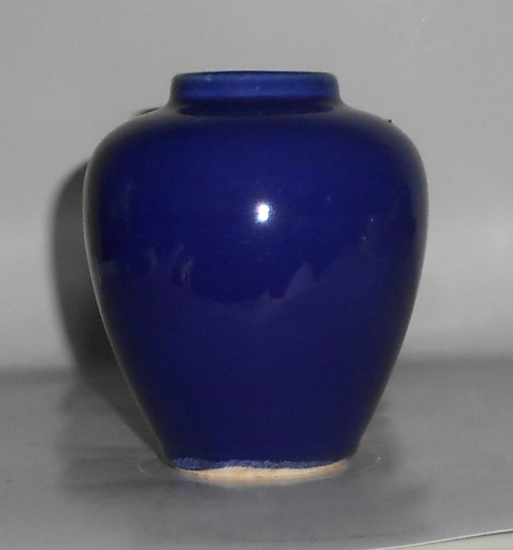 Nelson McCoy Art Pottery COBALT Mini Cabinet Oil Jar