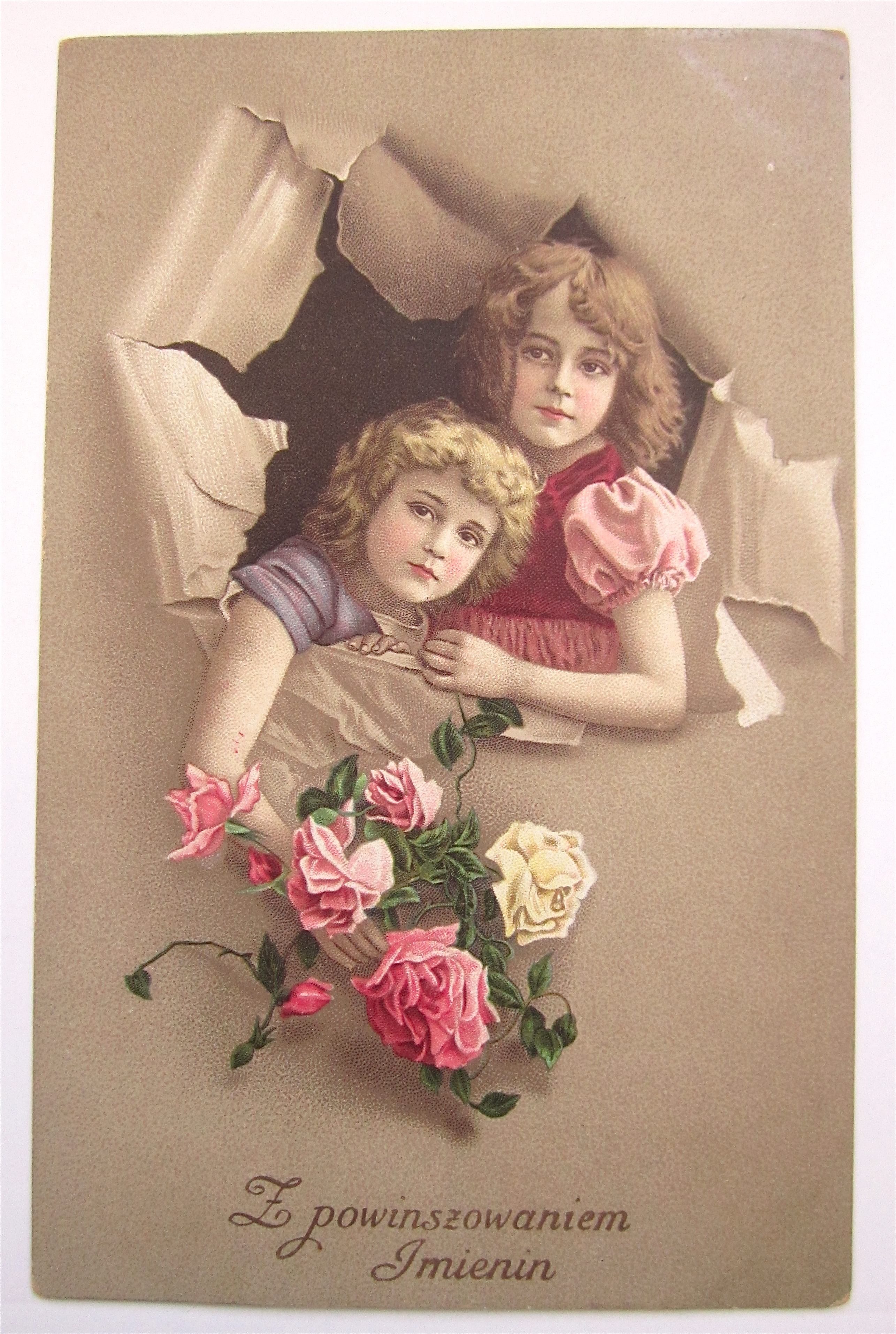 Two Little Girls Postcard