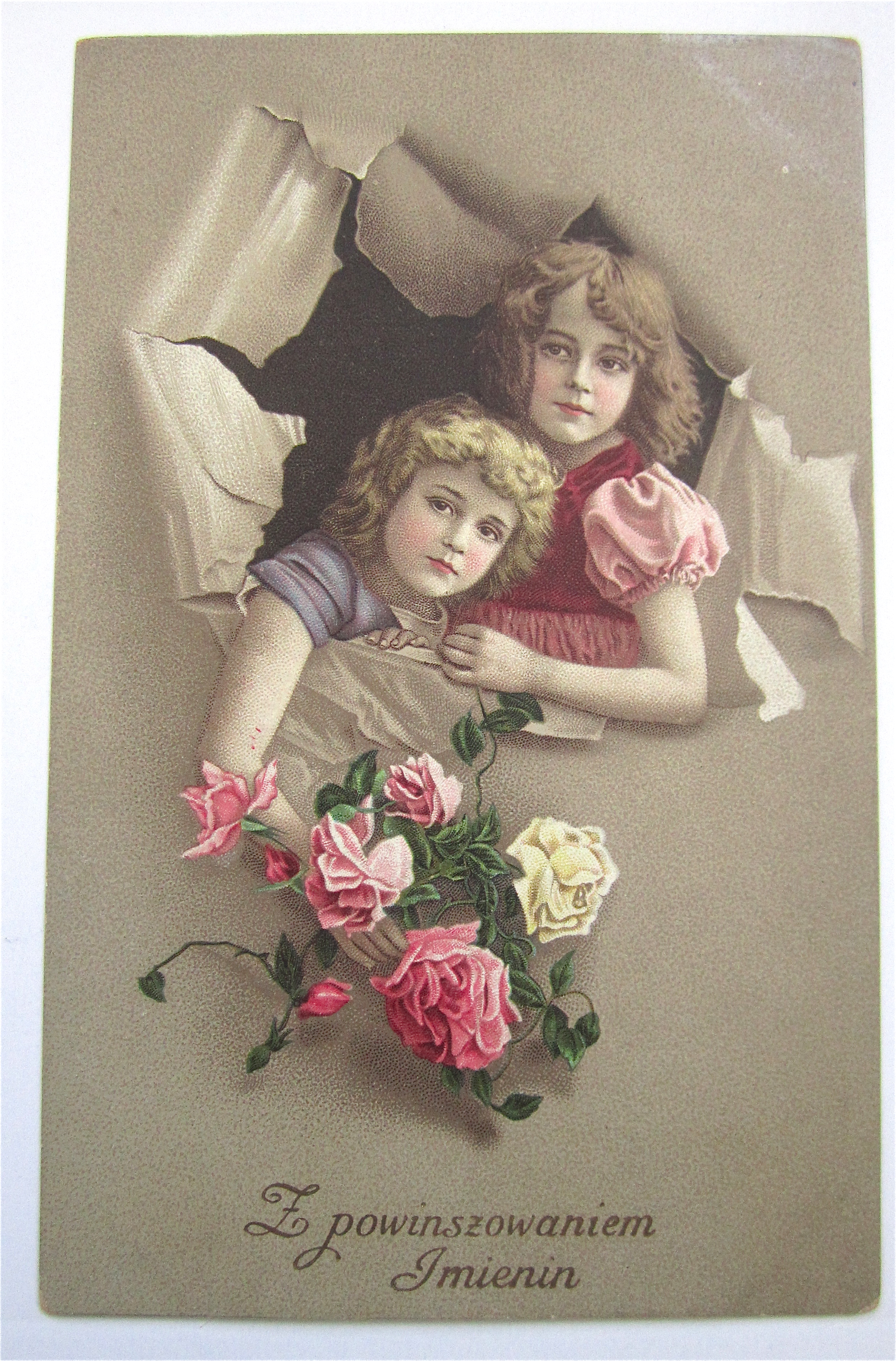 Two Little Girls Postcard