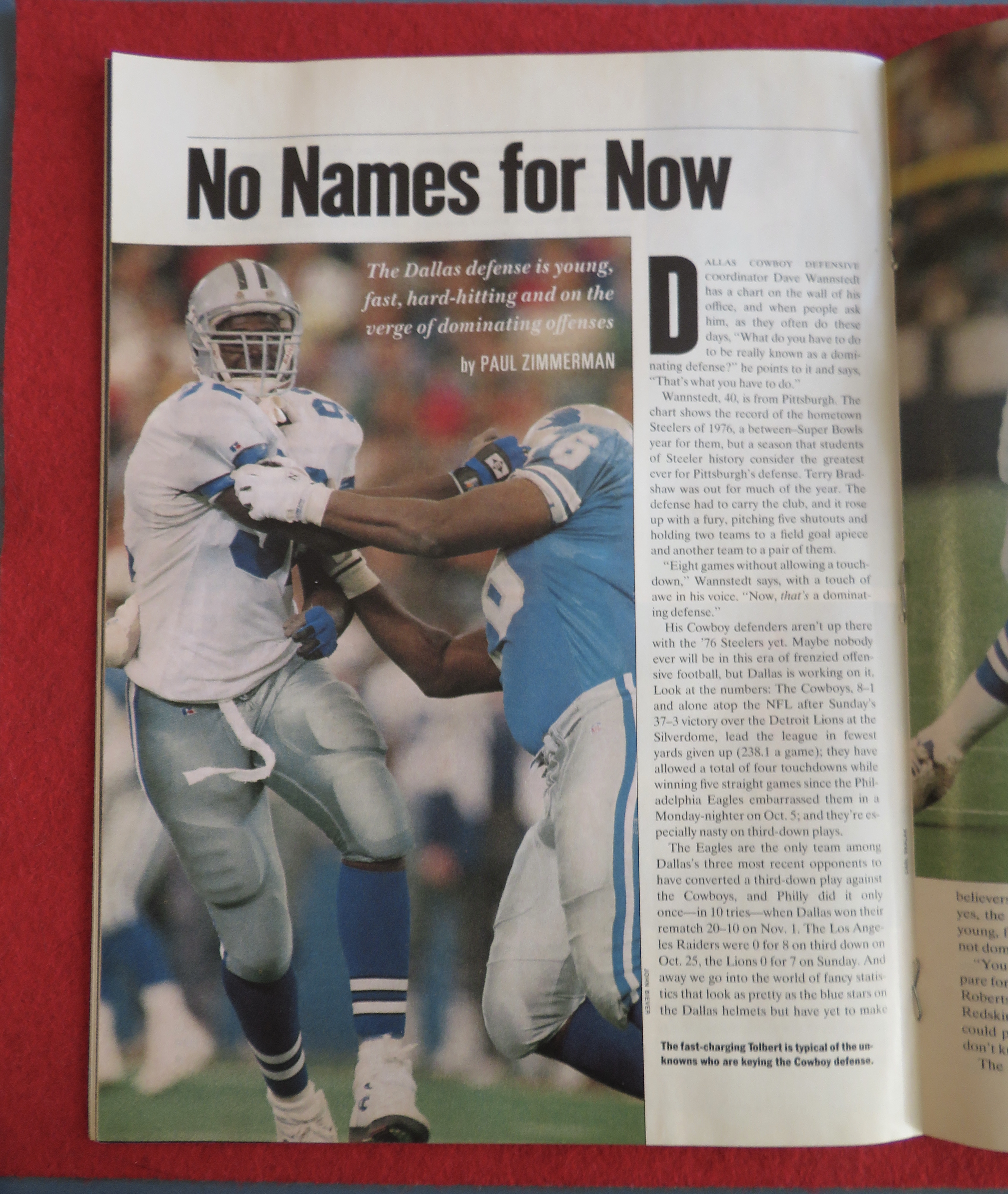 Sports Illustrated Magazine November 16, 1992 Dallas