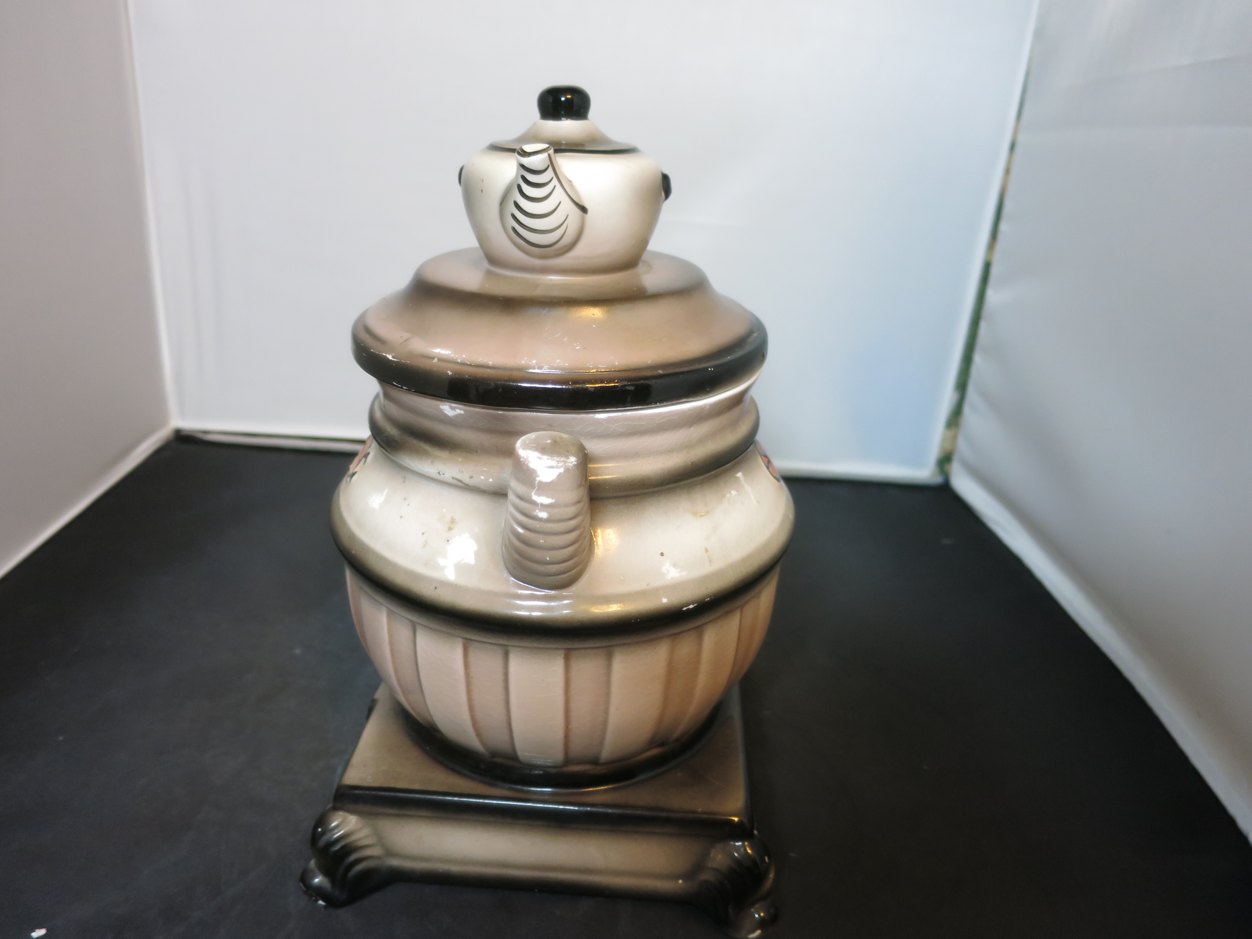 Royal Sealy Pot Belly Stove Cookie Jar Coffee Kettle