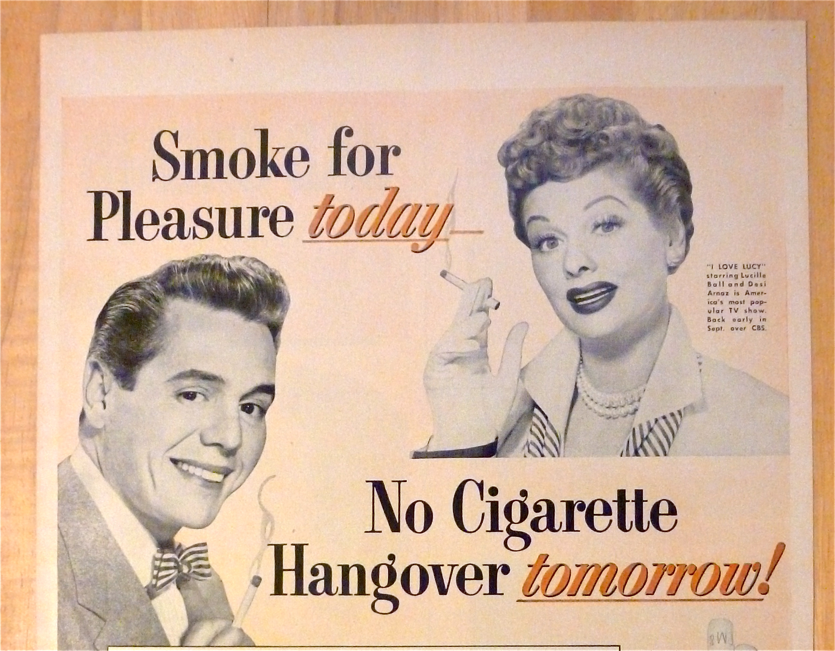 1952 Philip Morris w/TV's Lucille Ball & Desi Arnaz