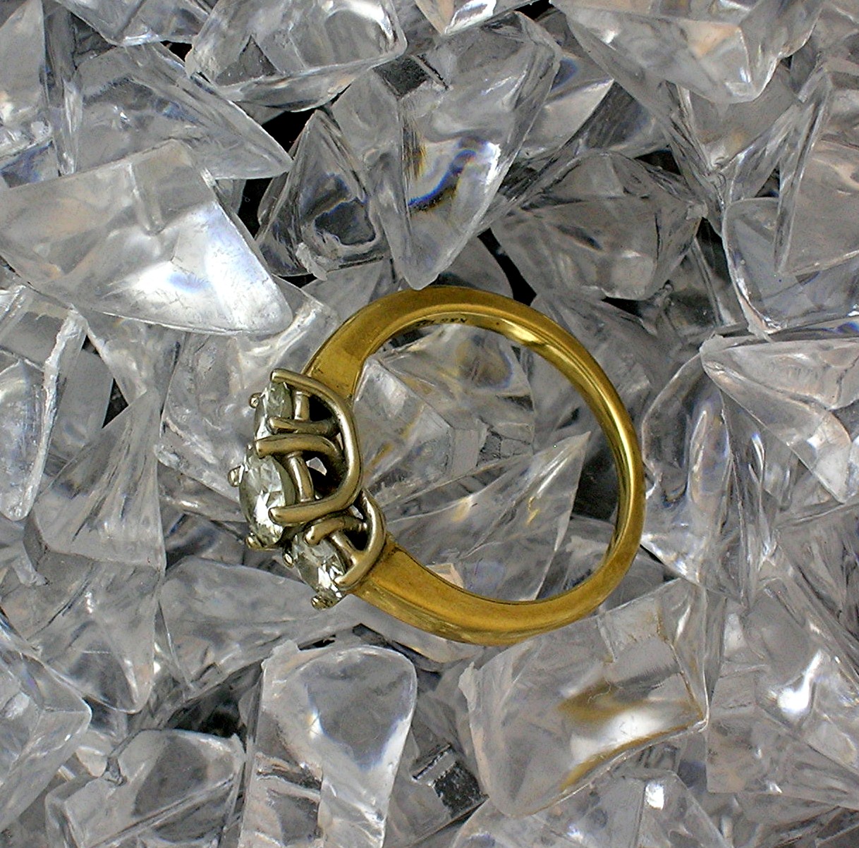 14K Yellow Gold Moissanite Anniversary Ring
