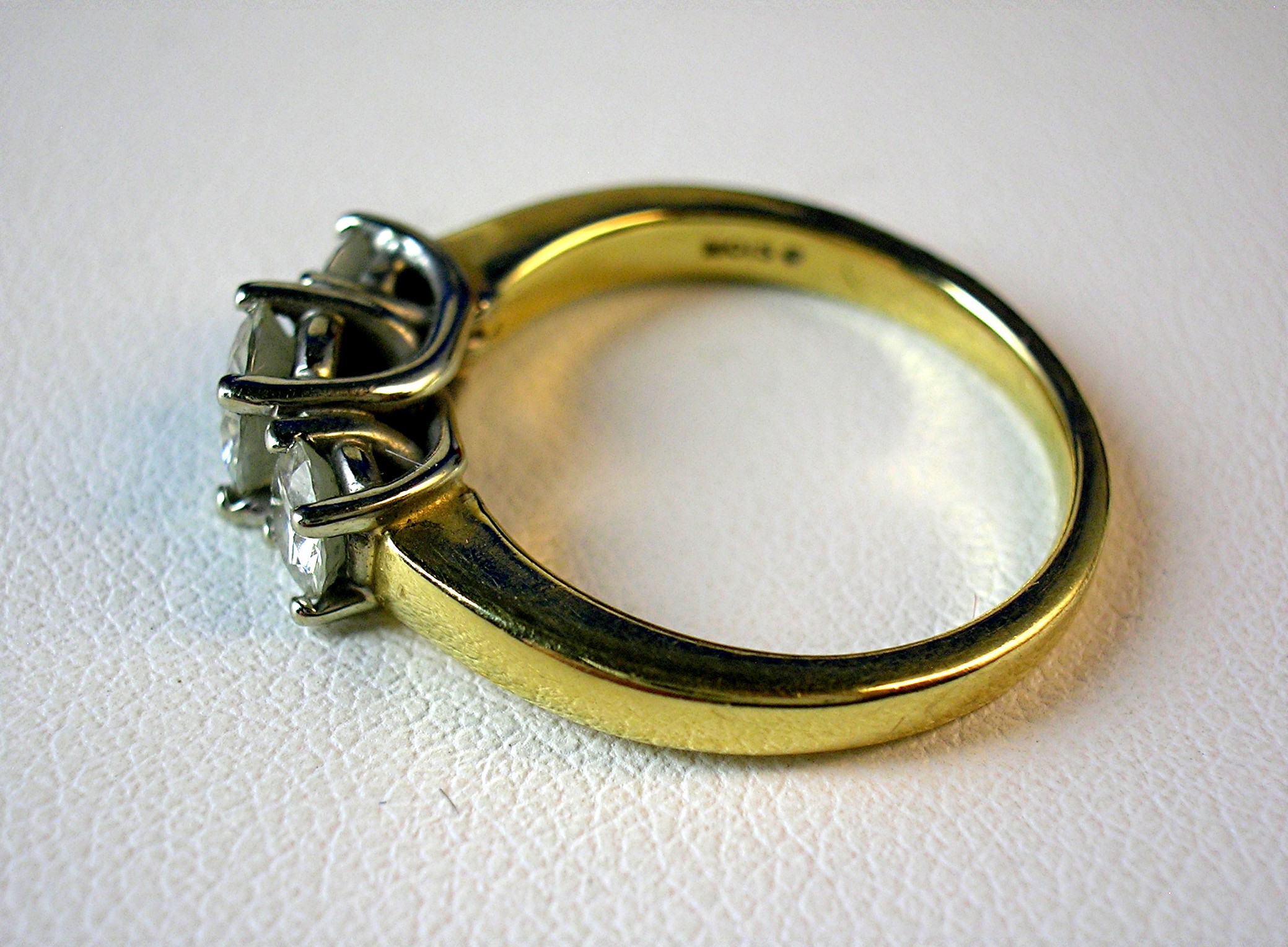14K Yellow Gold Moissanite Anniversary Ring