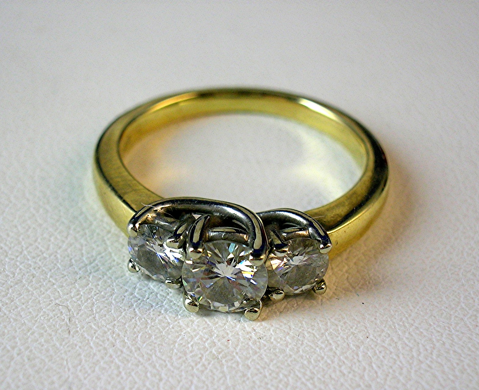 14K Yellow Gold Moissanite Anniversary Ring