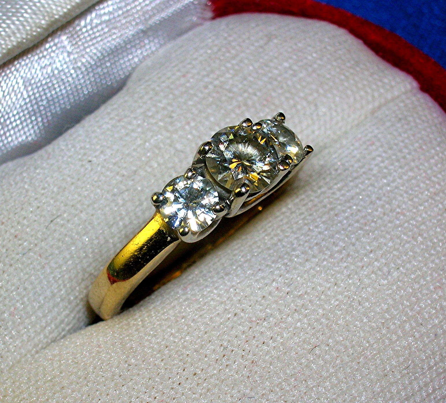 14K Yellow Gold Moissanite Anniversary Ring