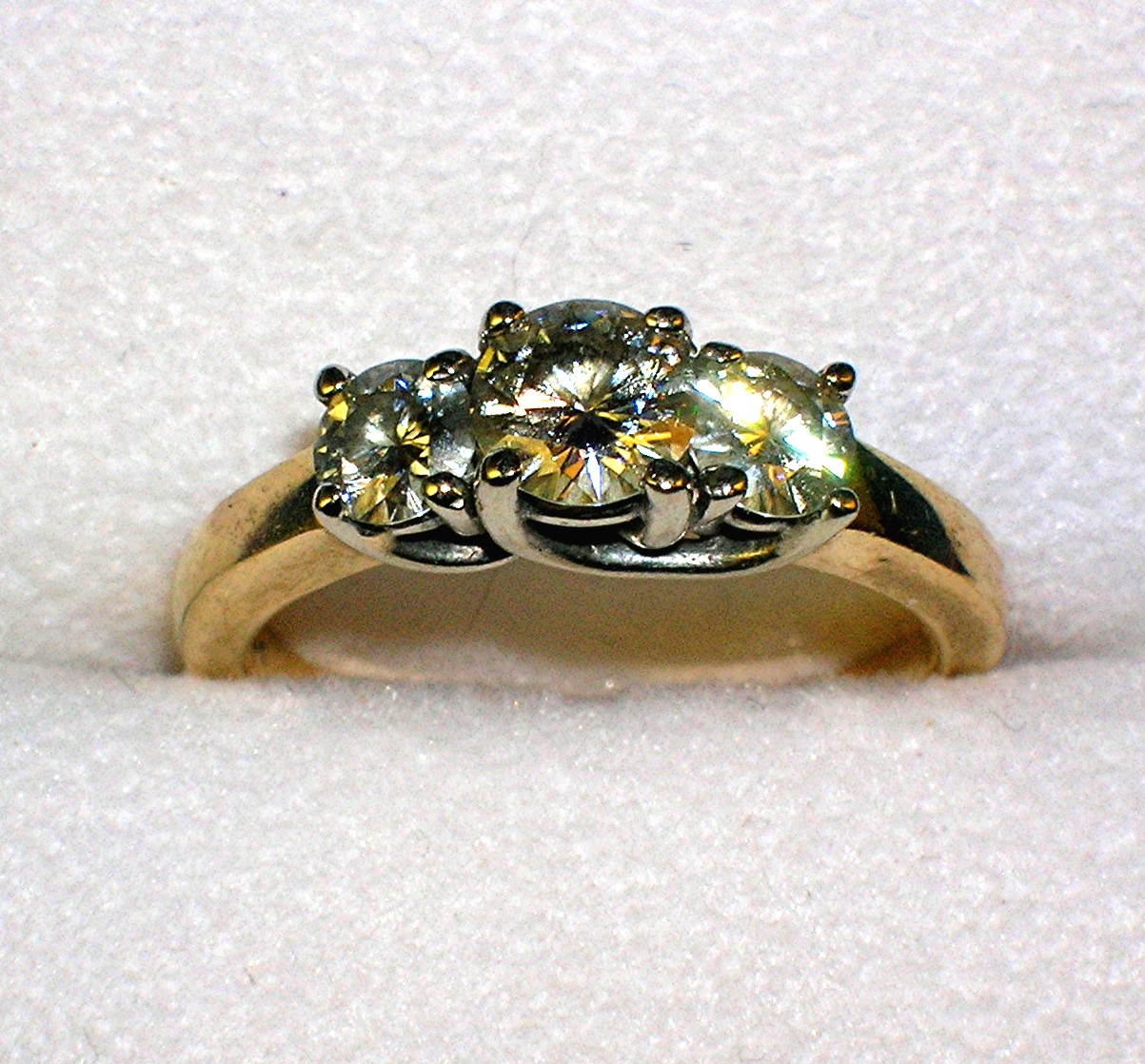 14K Yellow Gold Moissanite Anniversary Ring