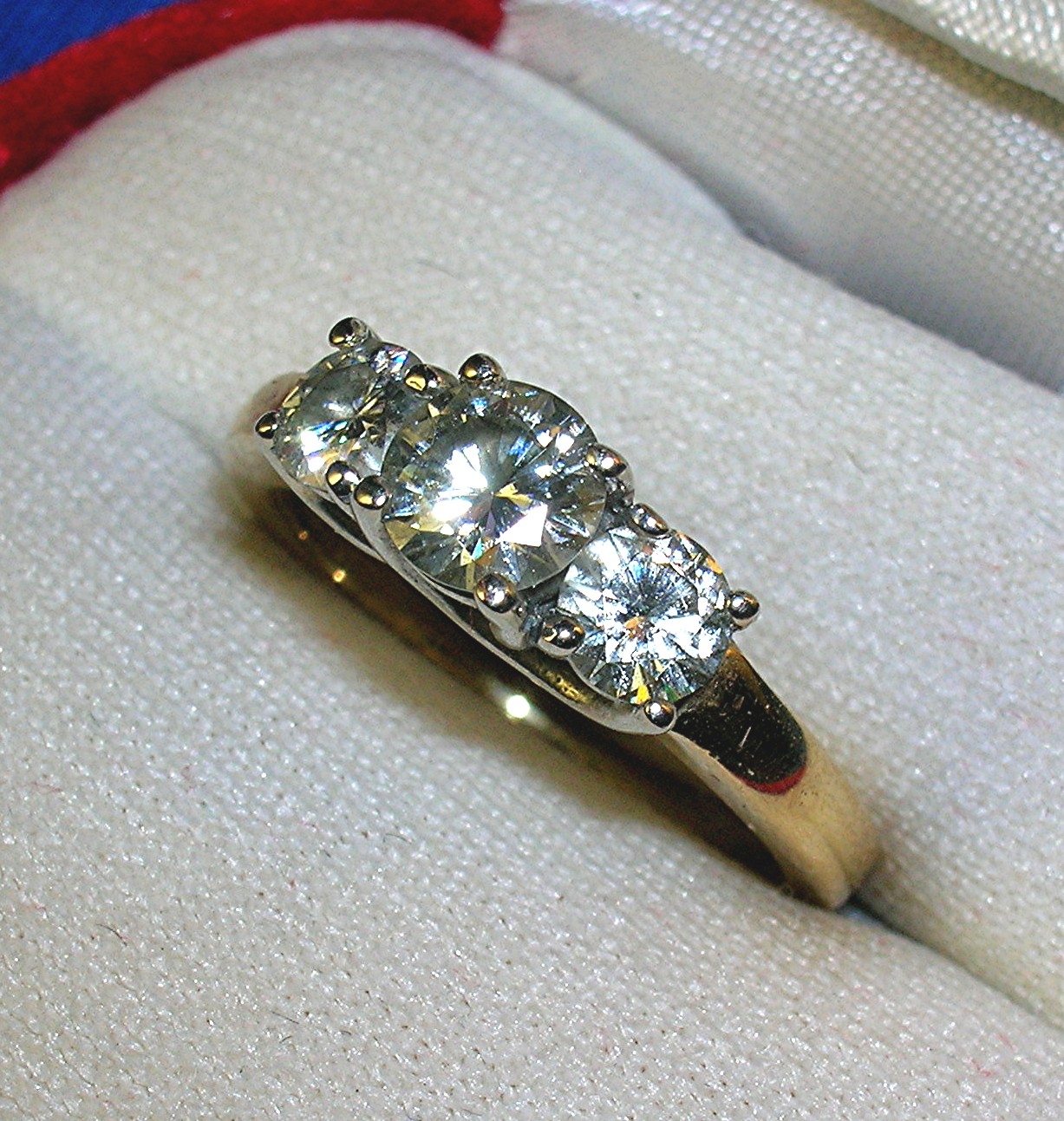 14K Yellow Gold Moissanite Anniversary Ring