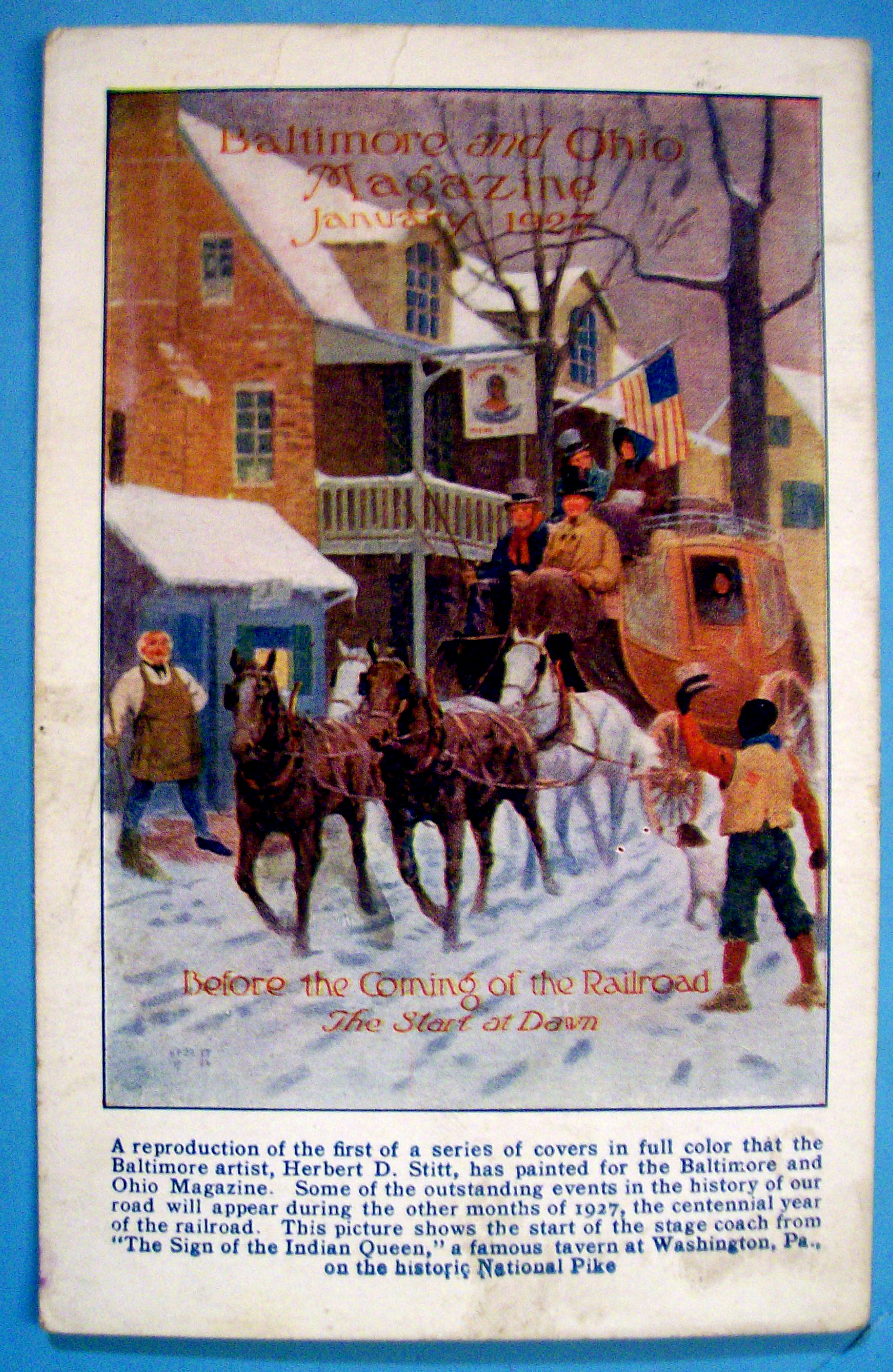 Postcard of Before Coming Of Railroad By Herbert Stitt