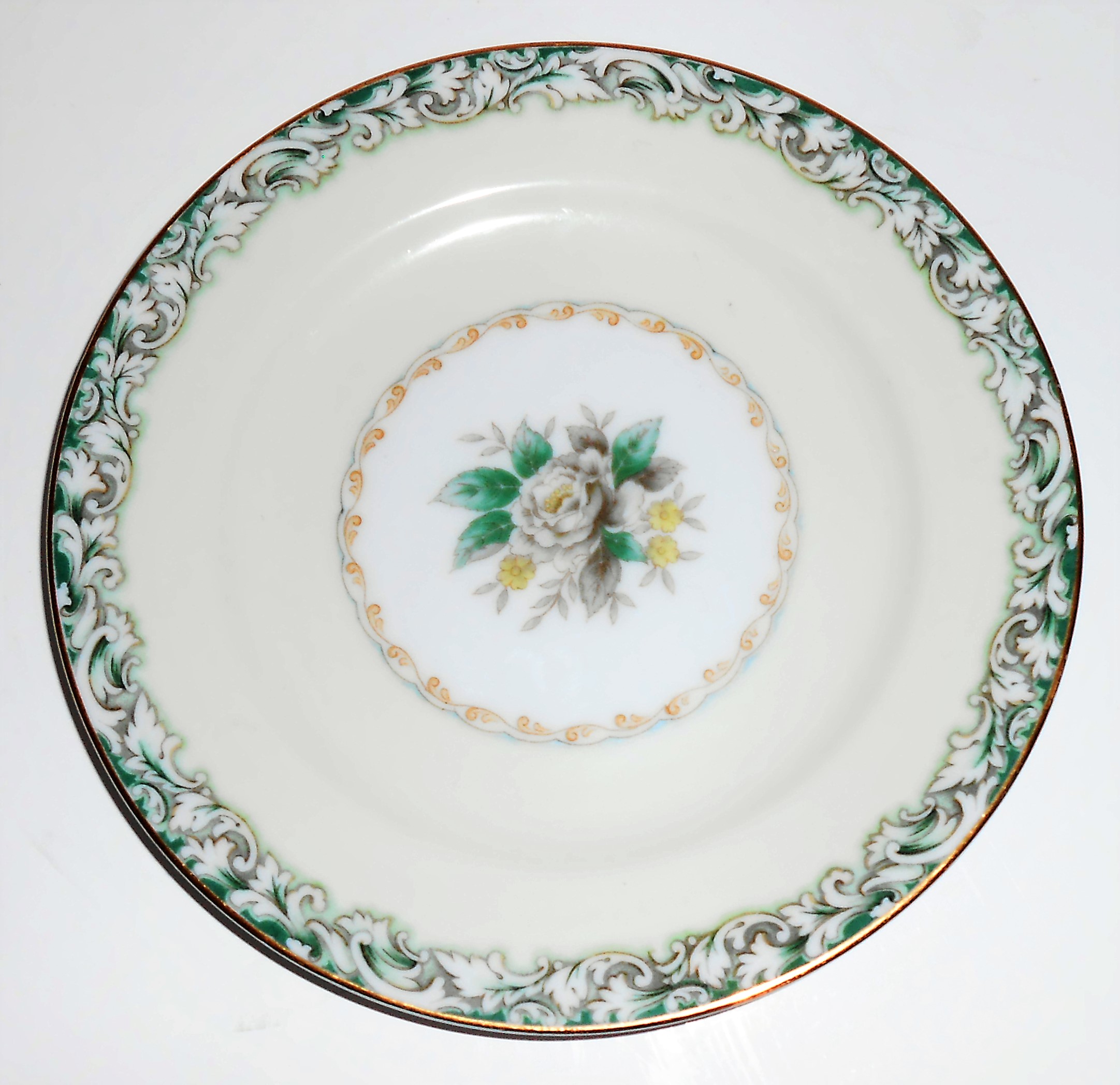 Noritake China White Rose w/Gold Mystery 14 Bread Plate