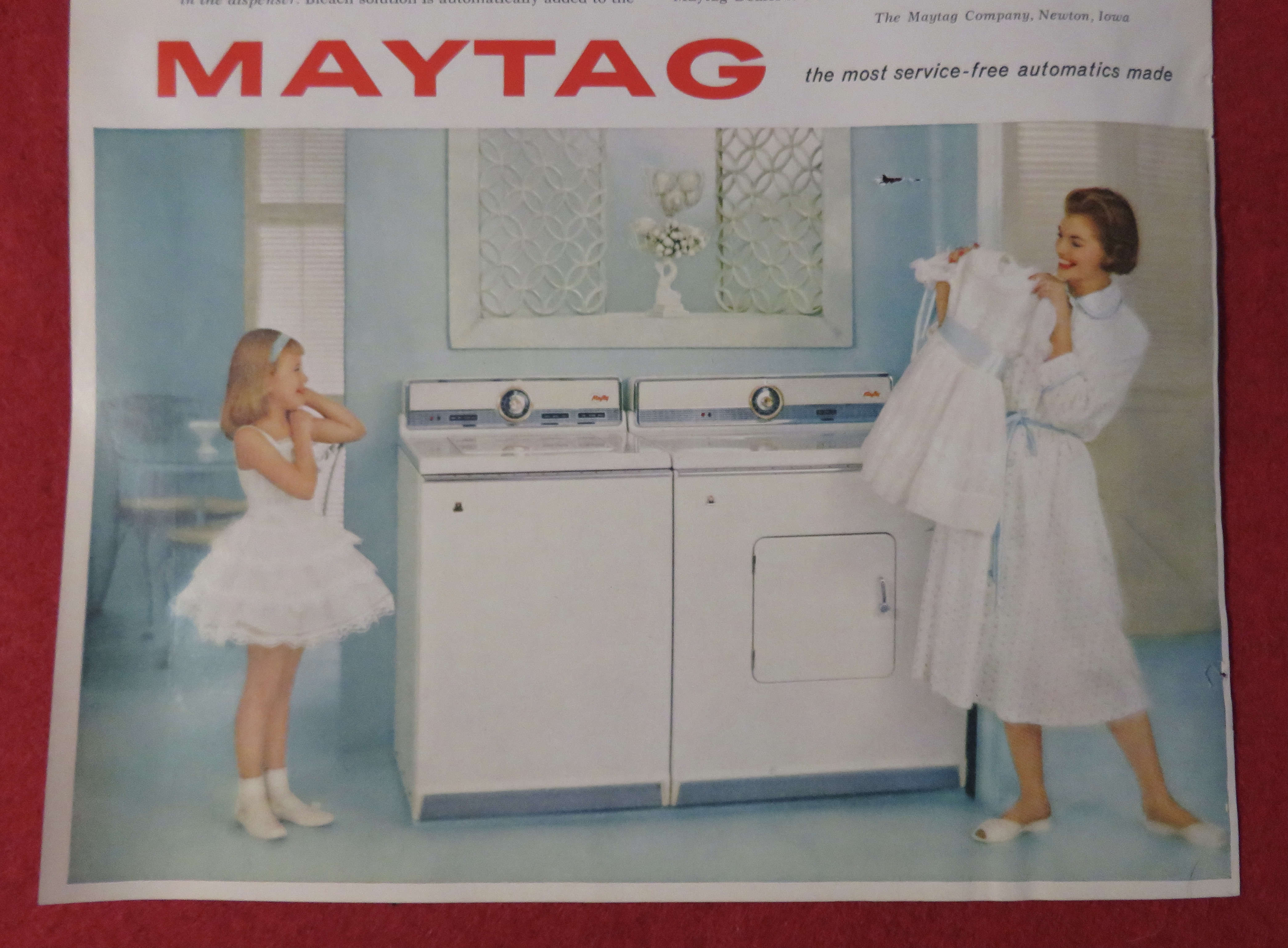 1959 Maytag Washing Machine Bleach Dispenser w/Woman