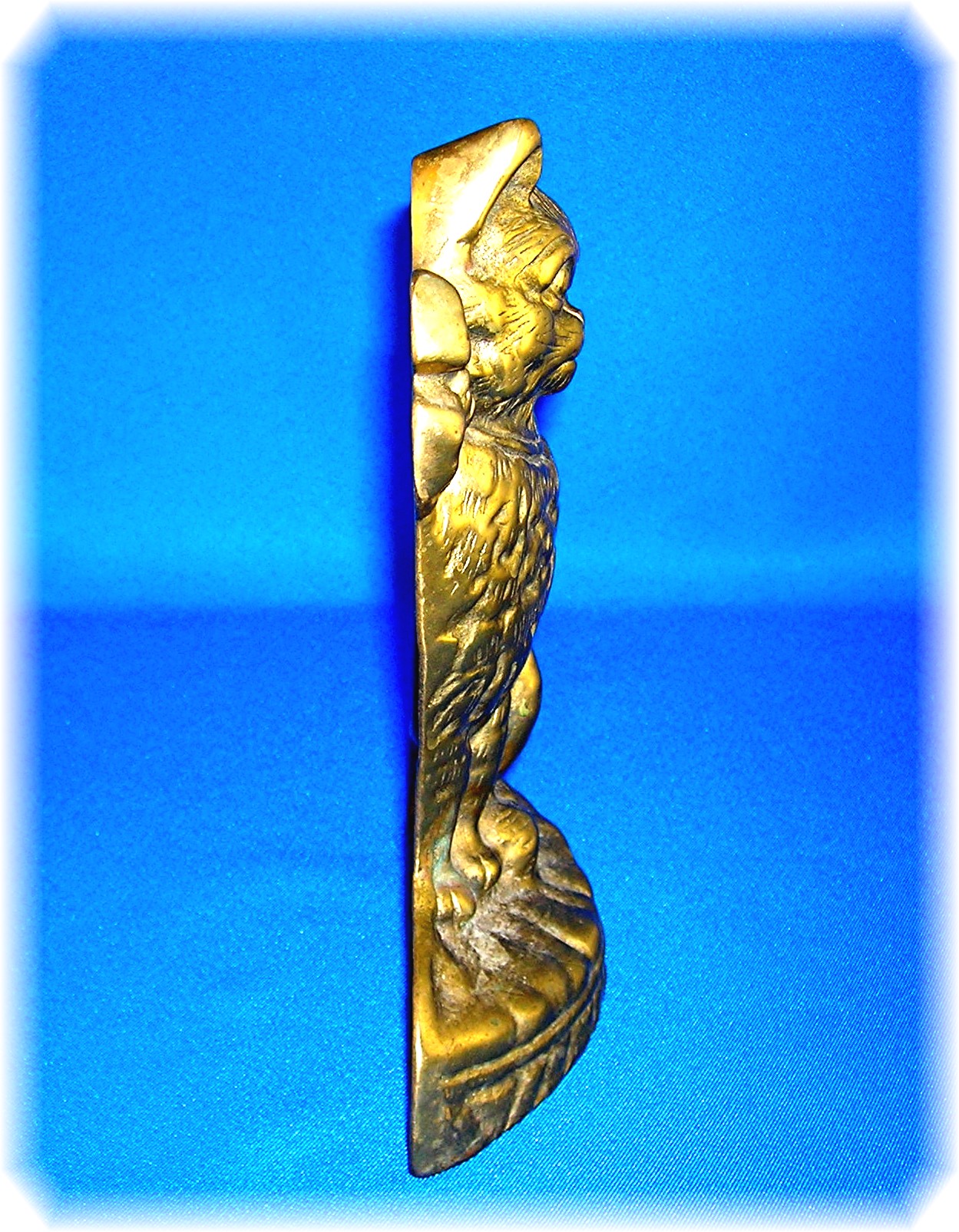 Brass Cat Door Stop ...................