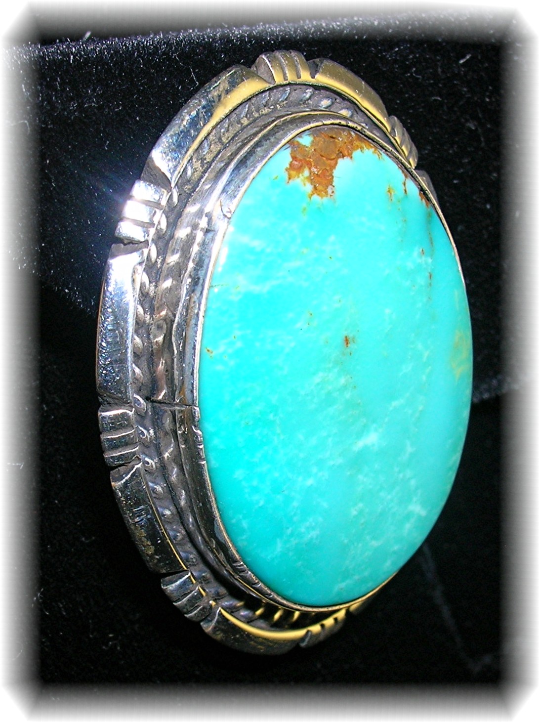 Navajo Kingman Turquoise Sterling Silver Signed Clips