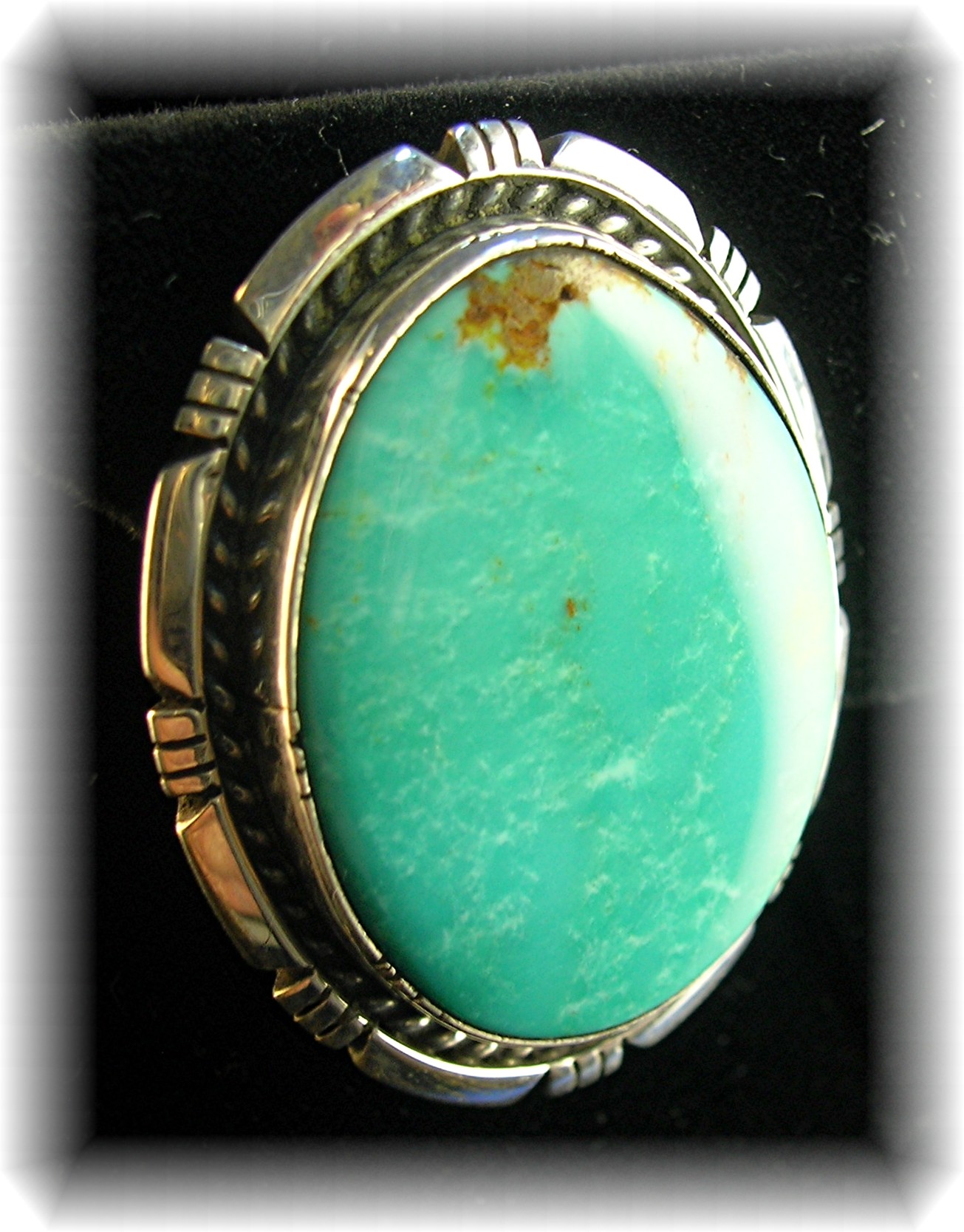 Navajo Kingman Turquoise Sterling Silver Signed Clips