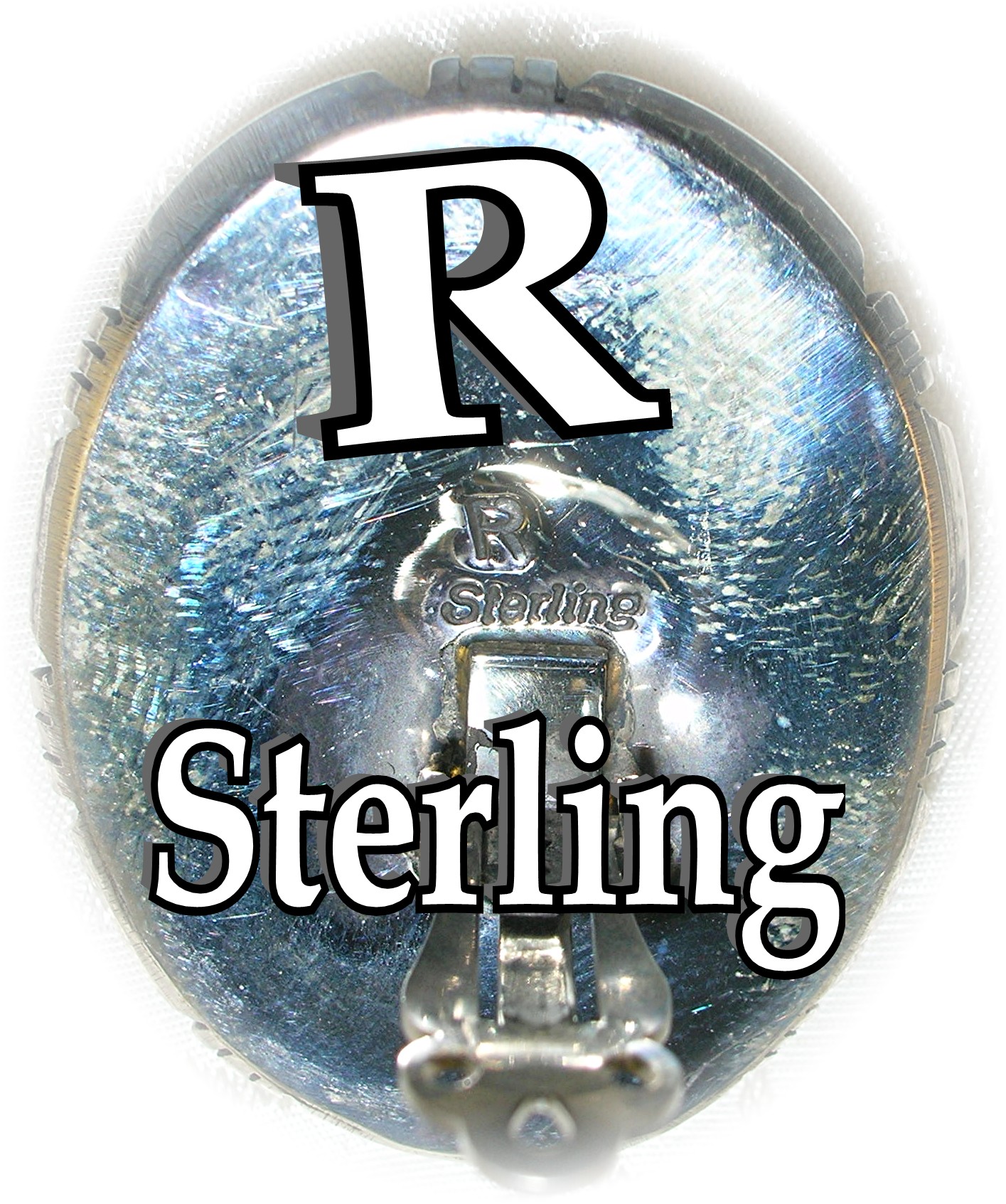 Navajo Kingman Turquoise Sterling Silver Signed Clips